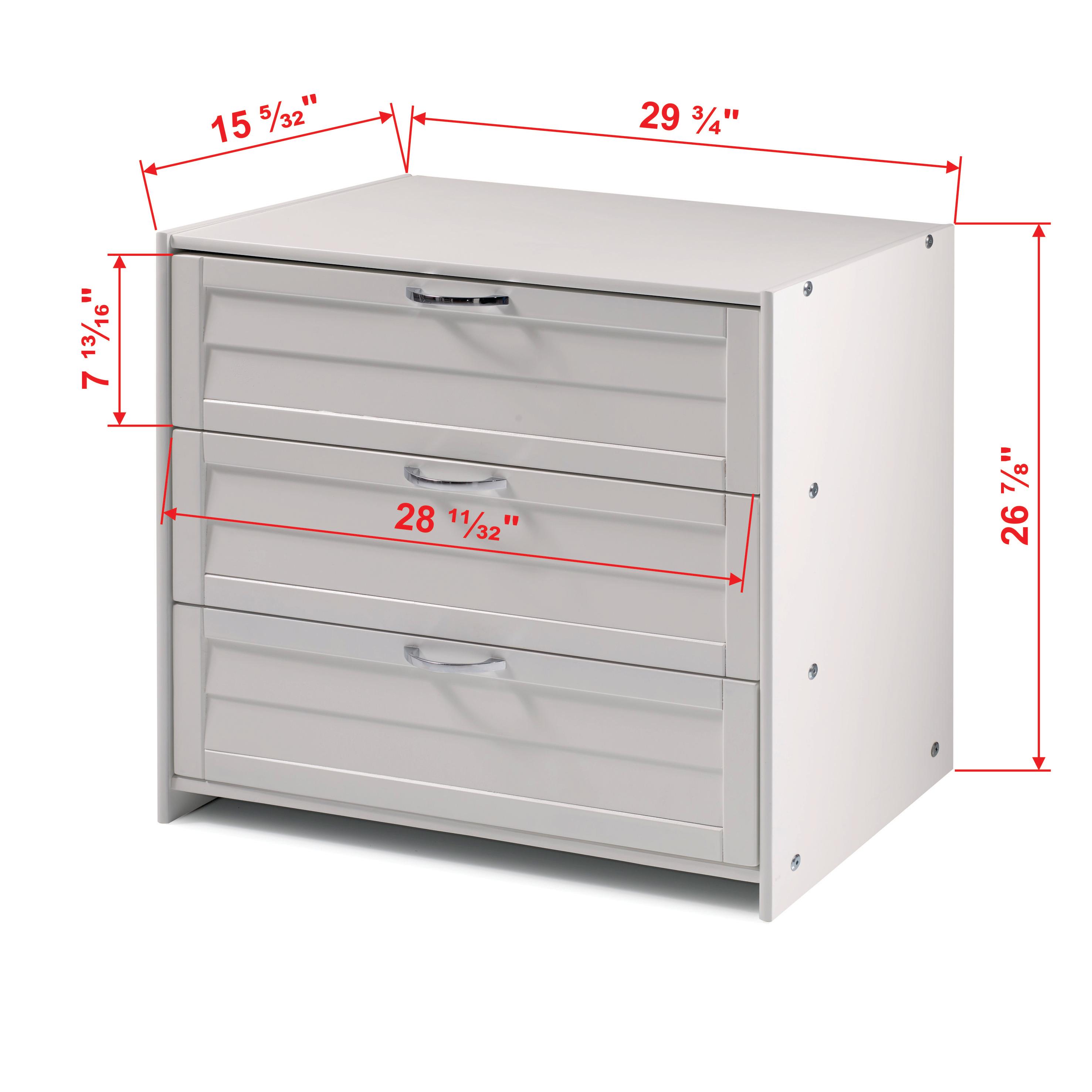  Donco Trading Company Louver 790-BW 3 Drawer Chest - White IMAGE 3
