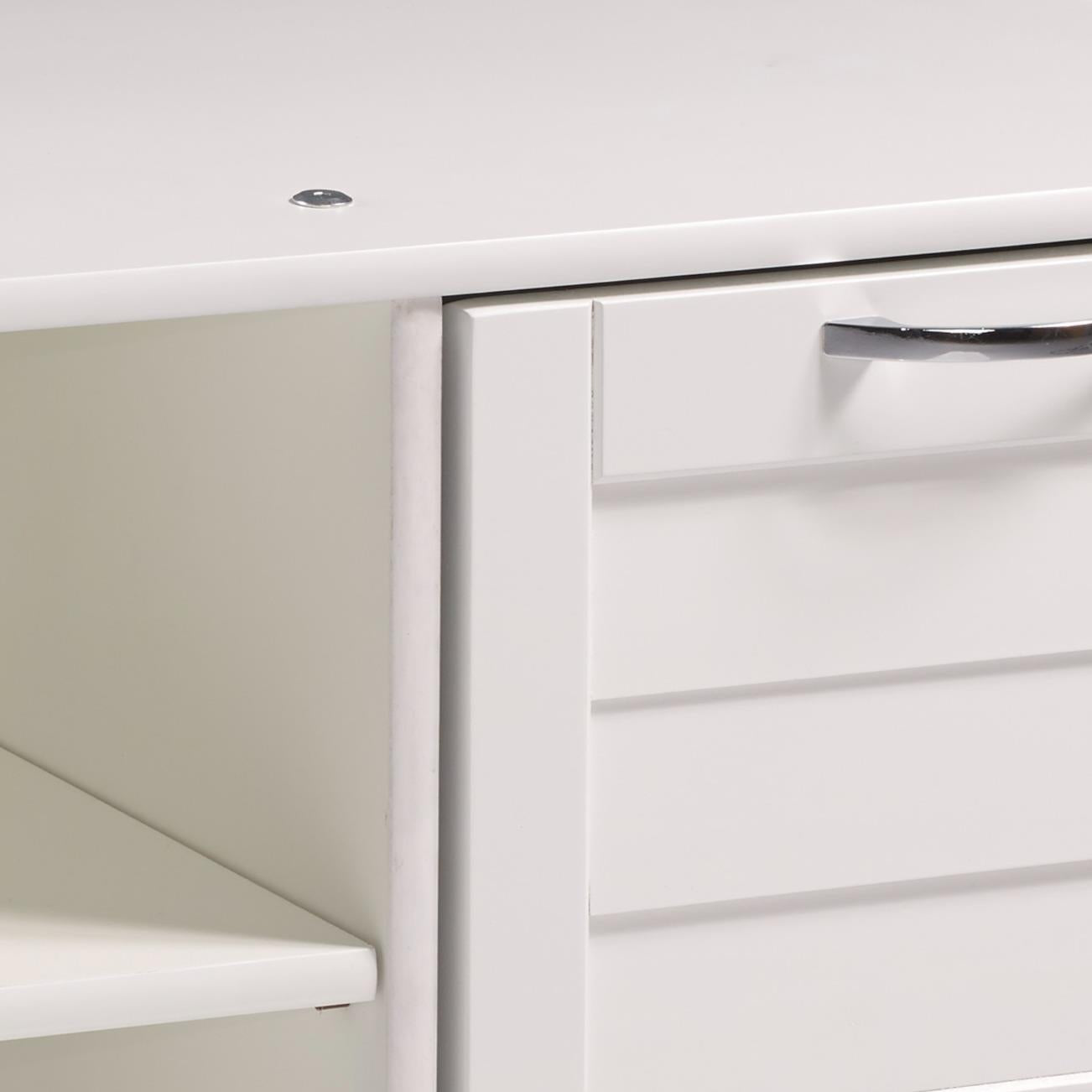  Donco Trading Company Louver 790-CW 2 Drawer Chest & Shelf - White IMAGE 1