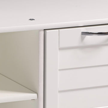  Donco Trading Company Louver 790-CW 2 Drawer Chest & Shelf - White IMAGE 1