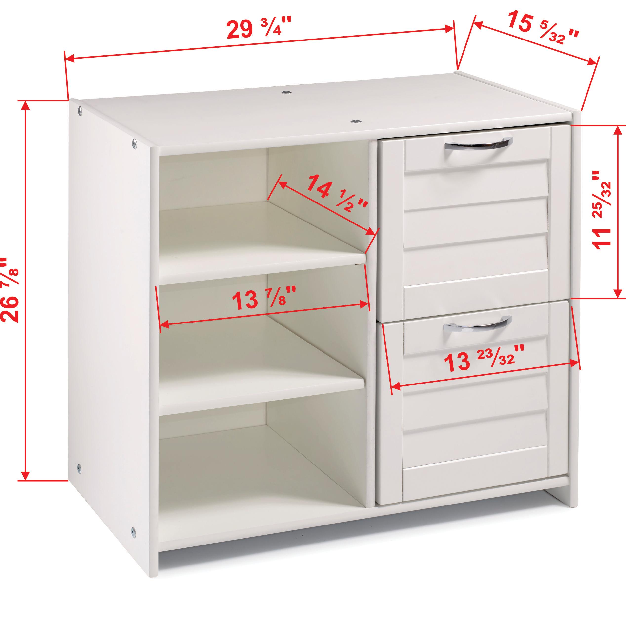  Donco Trading Company Louver 790-CW 2 Drawer Chest & Shelf - White IMAGE 3