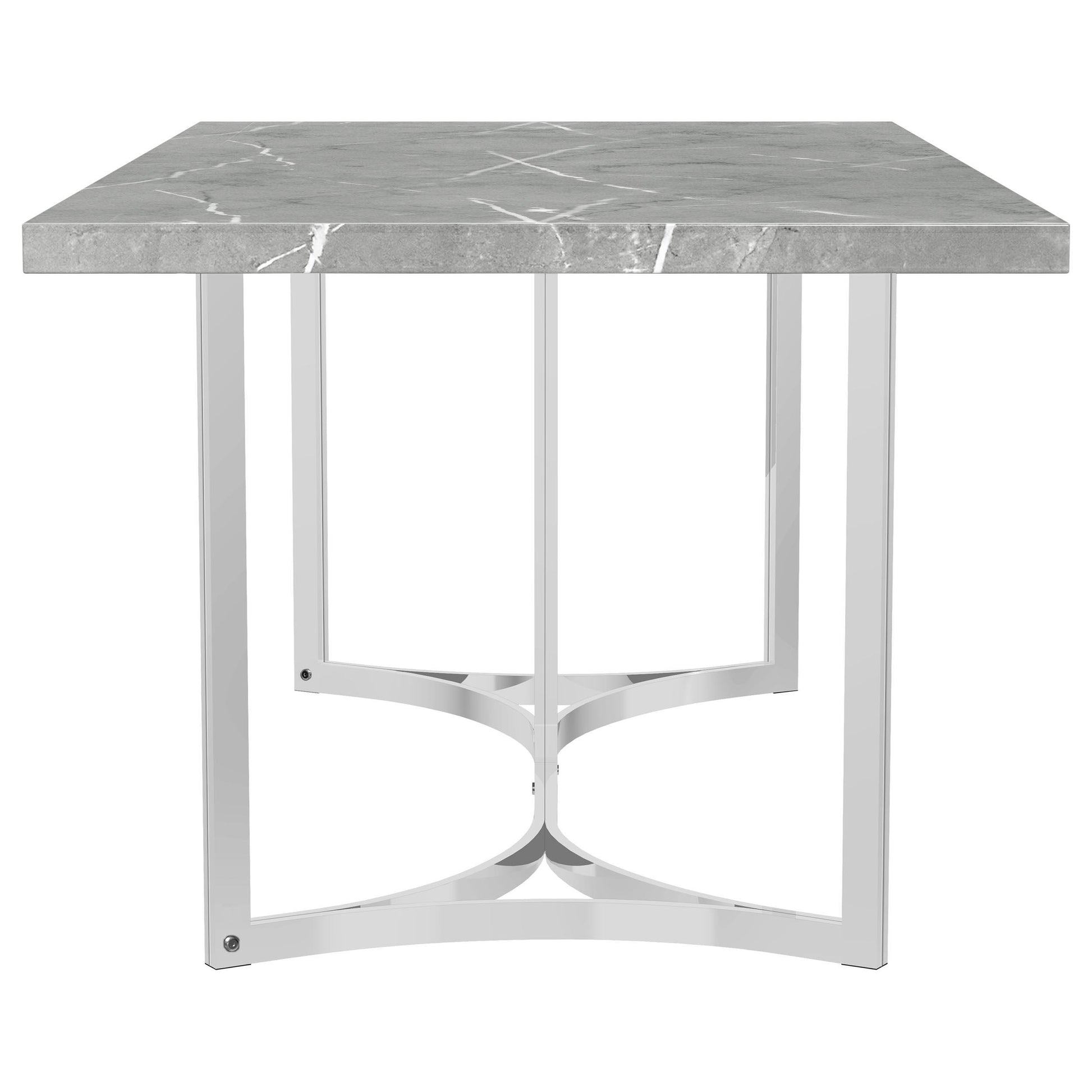 Coaster Furniture Sterling 108121 72-inch Rectangular Dining Table - Grey Faux Marble IMAGE 4
