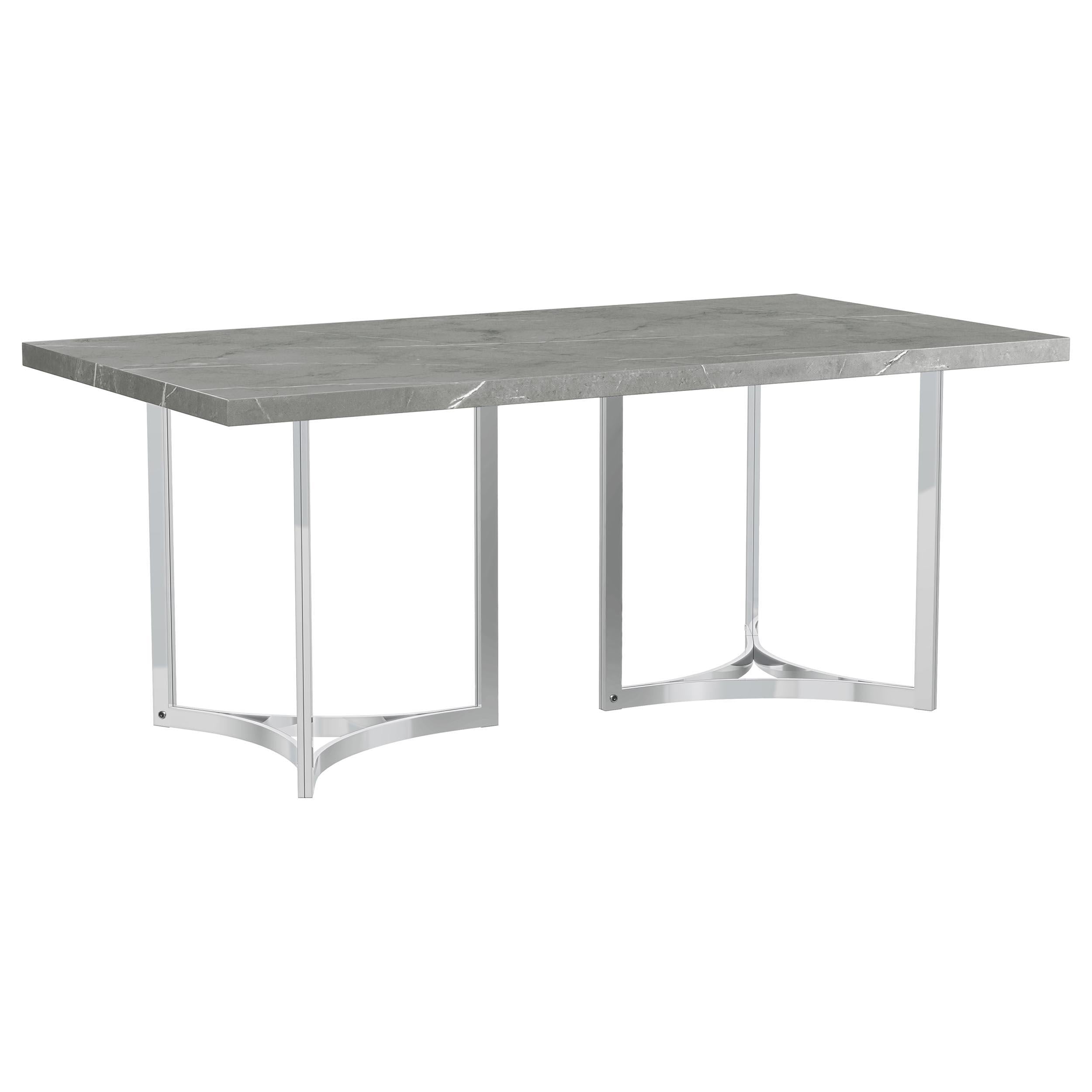  Coaster Furniture Sterling 108121 72-inch Rectangular Dining Table - Grey Faux Marble IMAGE 5
