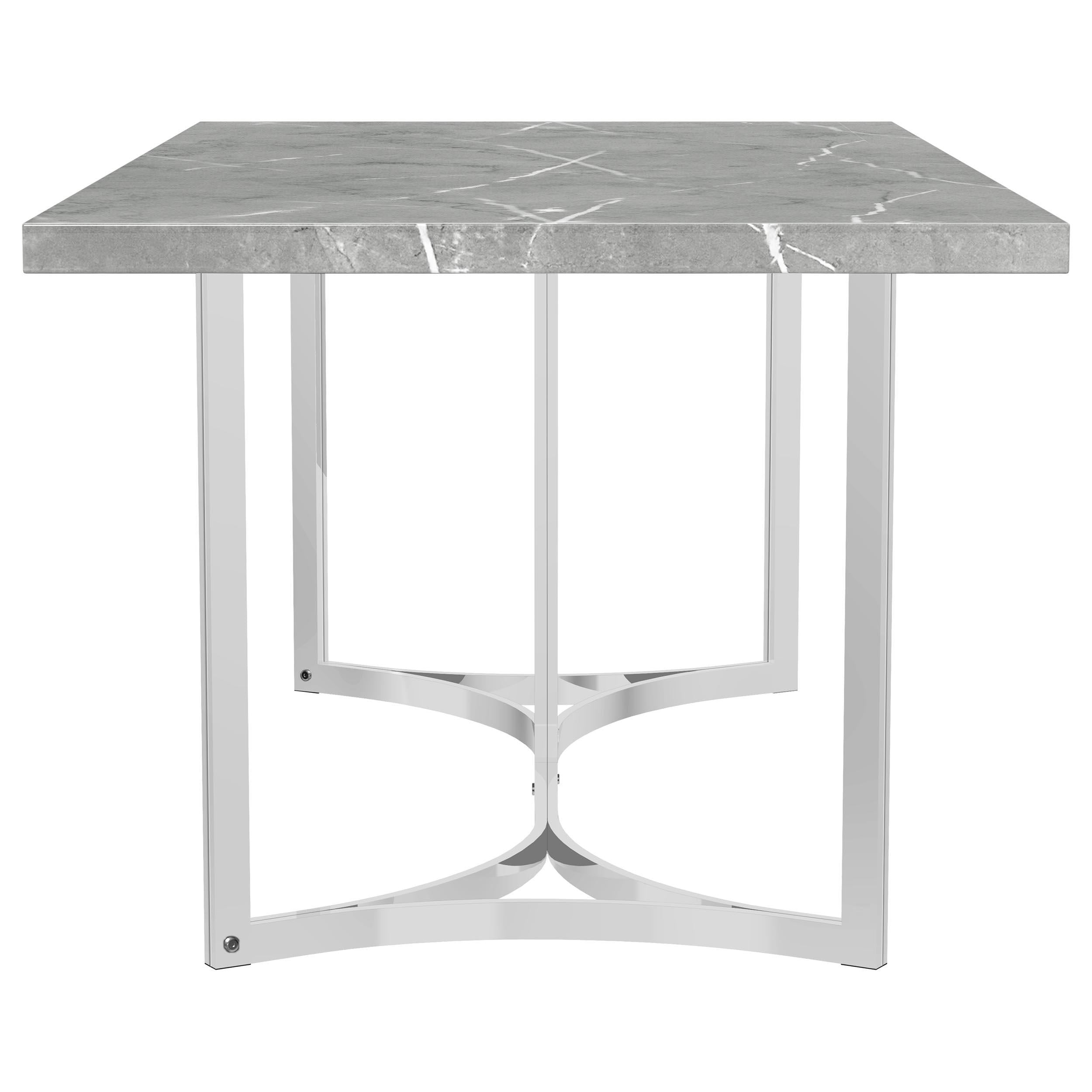  Coaster Furniture Sterling 108121 72-inch Rectangular Dining Table - Grey Faux Marble IMAGE 8
