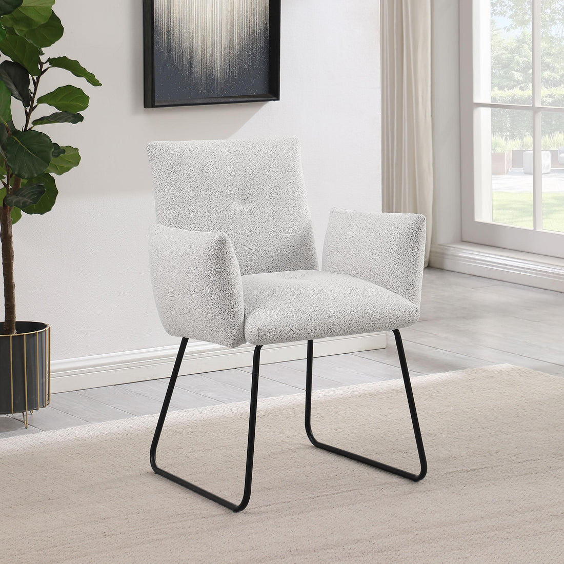  Coaster Furniture Ackland 108492 pholstered Dining Side Chair - Light Grey IMAGE 1