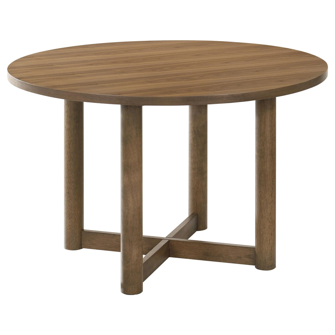  Coaster Furniture Crestmore 108570 46-inch Round Wood Dining Table - Walnut IMAGE 1