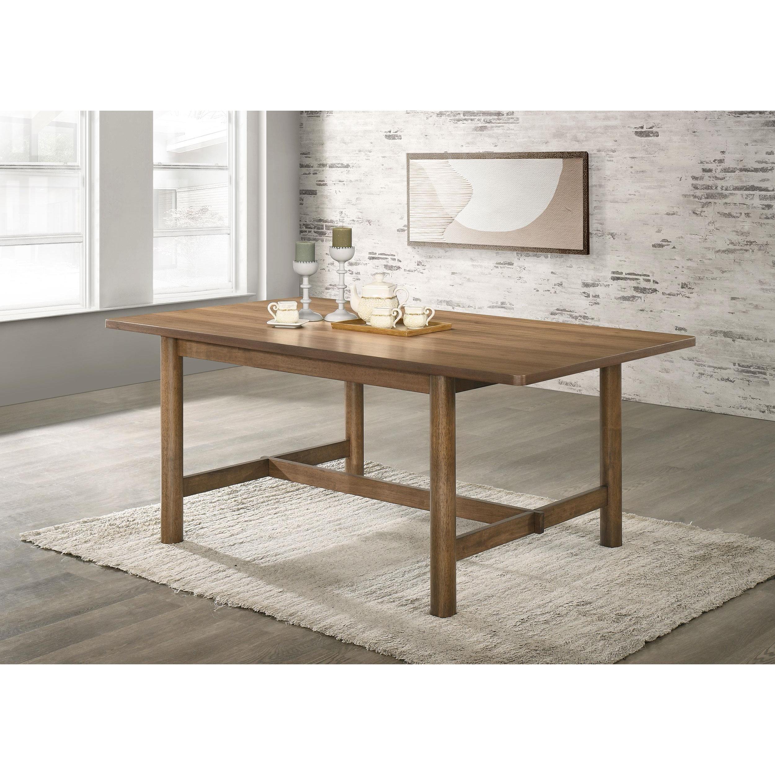  Coaster Furniture Crestmore 108571 71-inch Rectangular Wood Dining Table - Walnut IMAGE 2