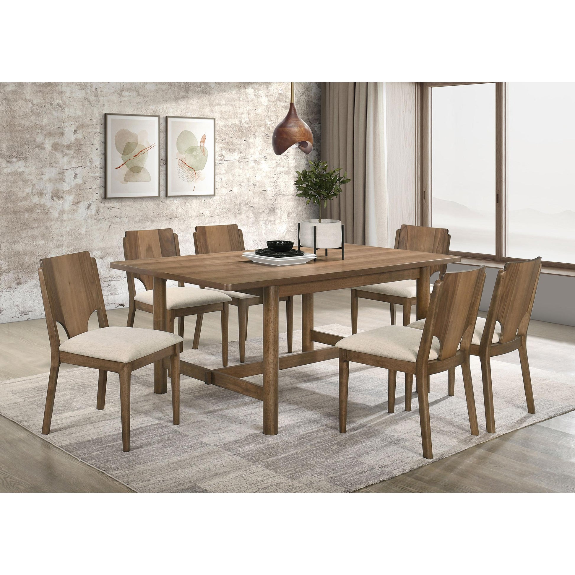  Coaster Furniture Crestmore 108572 Dining Chair - Upholstered Seat Walnut IMAGE 9