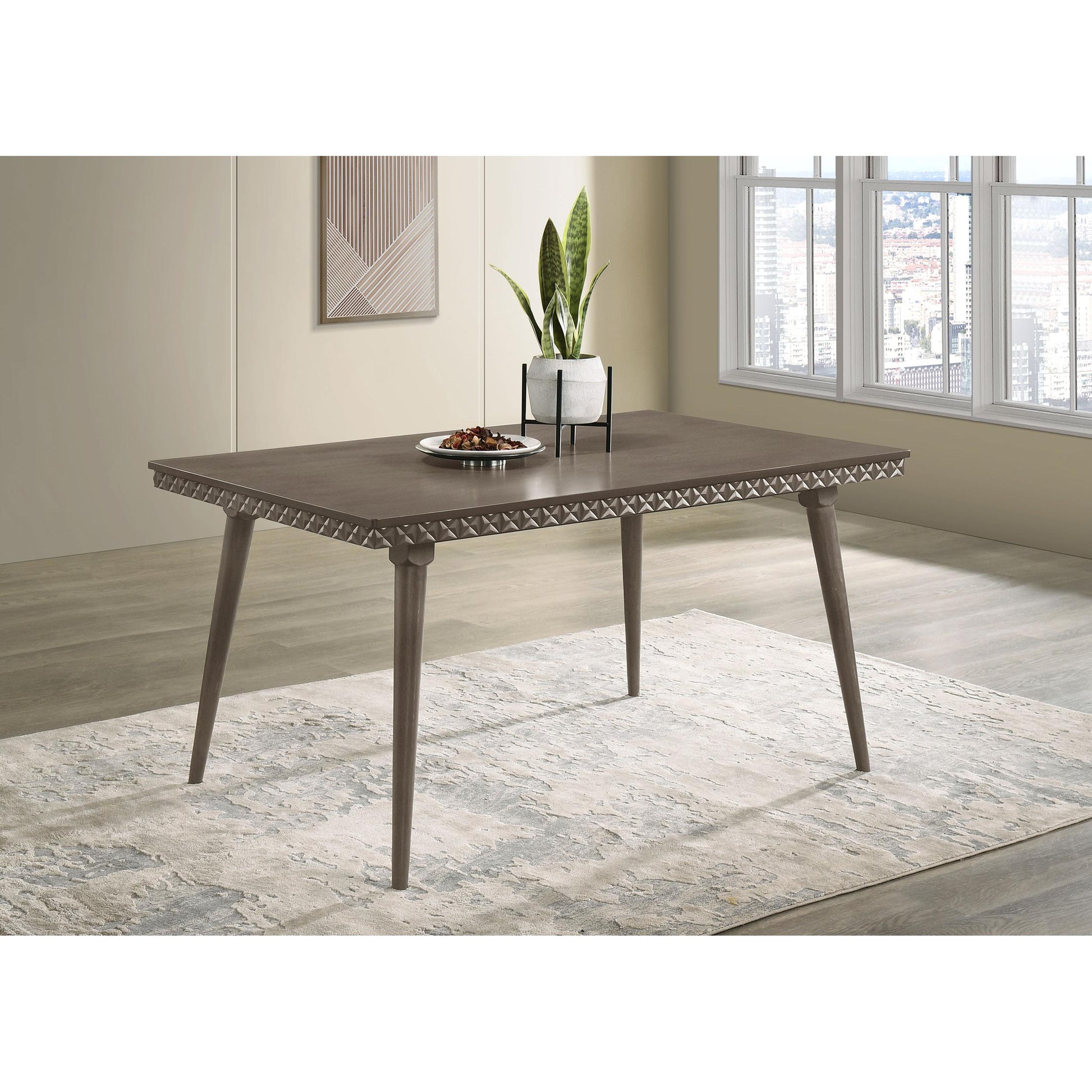  Coaster Furniture Onslow 108621 59-inch Rectangular Wood Dining Table - Dark Brown IMAGE 2