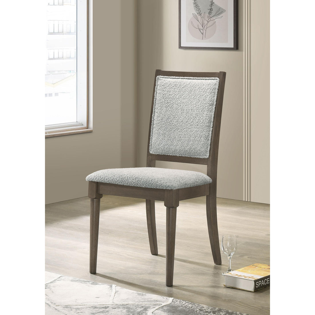  Coaster Furniture Onslow 108622 Upholstered Dining Side Chair - Dark Brown IMAGE 1