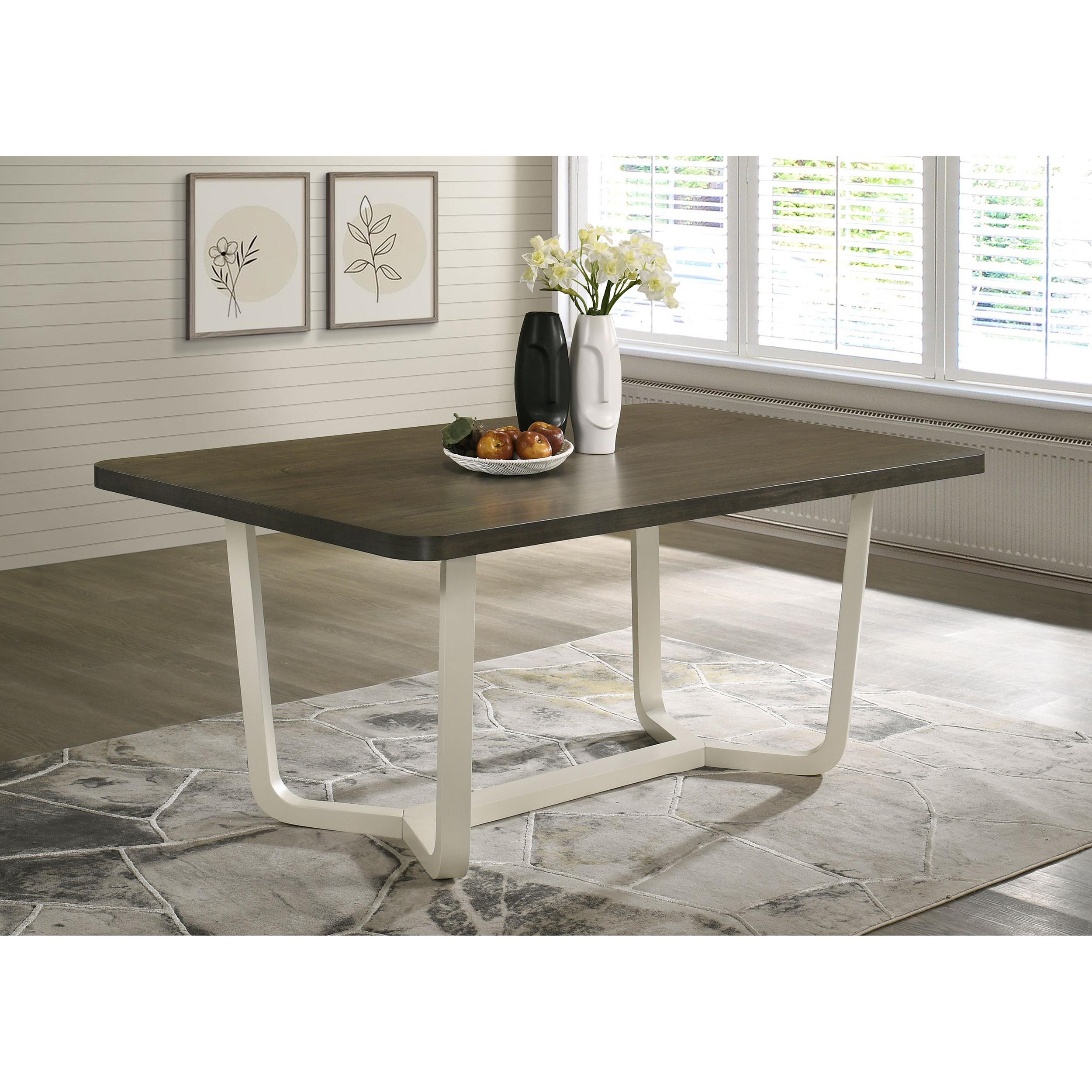  Coaster Furniture Biloxi 108681 71-inch Rectangular Wood Dining Table - Greyish Brown IMAGE 2
