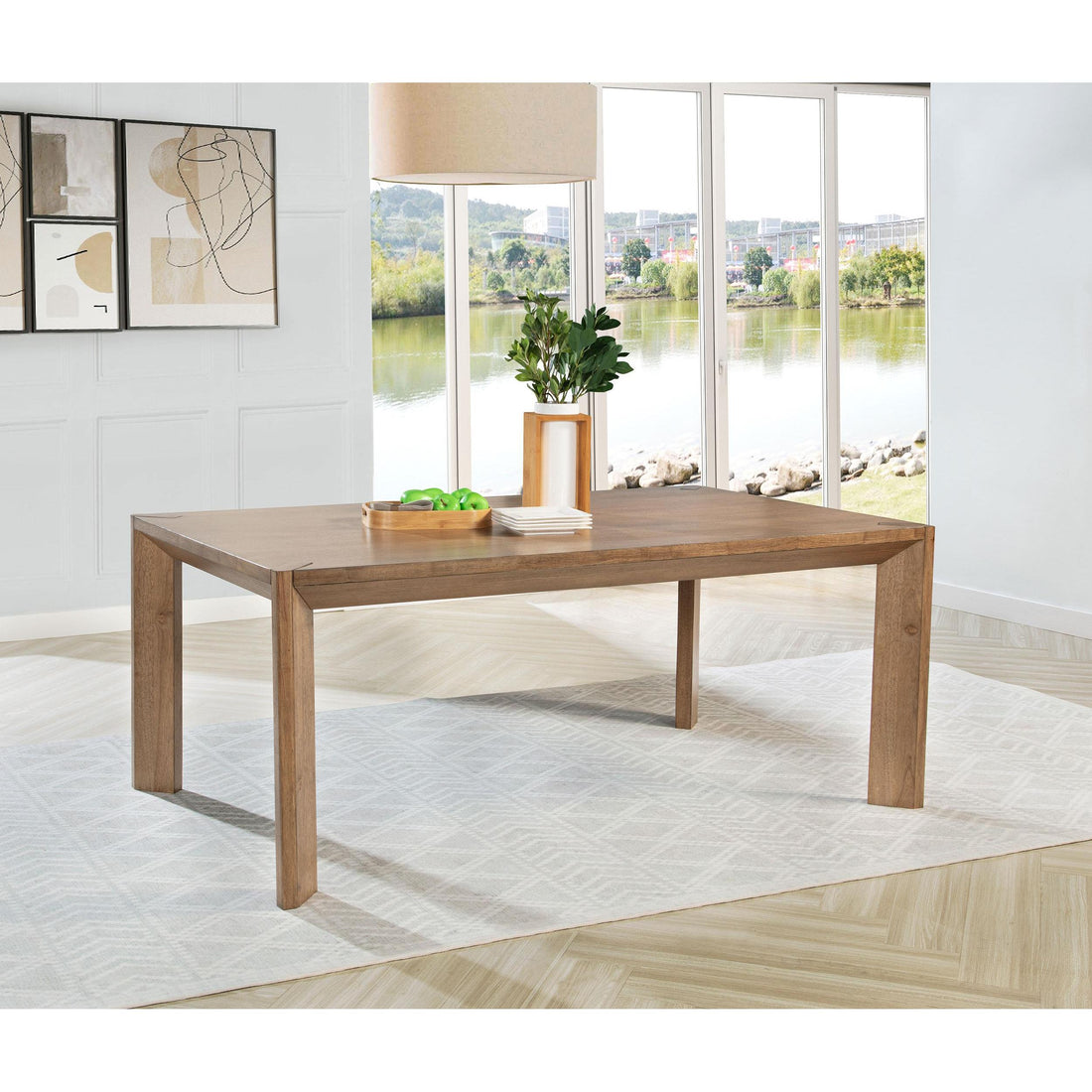  Coaster Furniture Bruner 109101 72-inch Rectangular Wood Dining Table - Natural Brown IMAGE 1