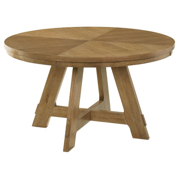  Coaster Furniture Danvers 109150 Round 54-inch Wood Dining Table - Brown Oak IMAGE 1