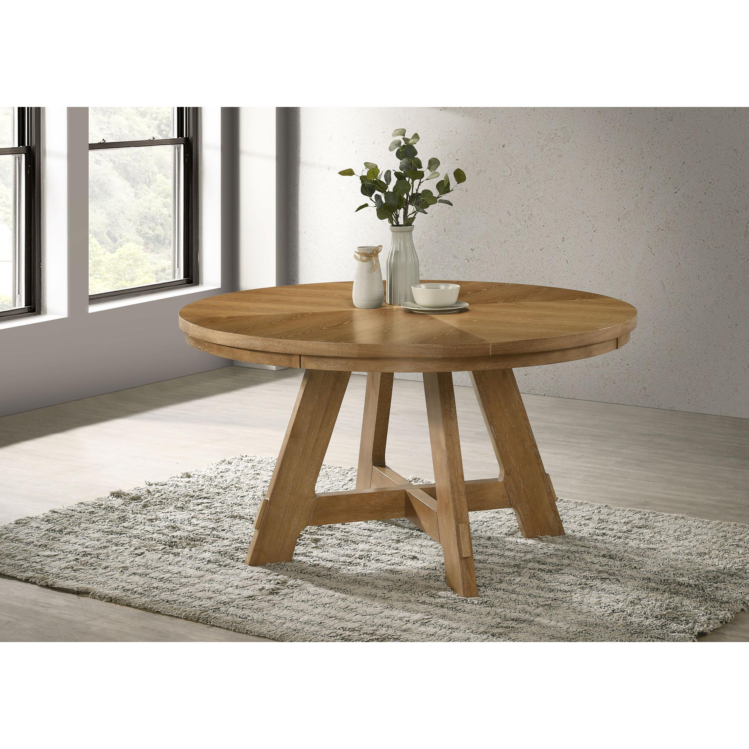  Coaster Furniture Danvers 109150 Round 54-inch Wood Dining Table - Brown Oak IMAGE 2