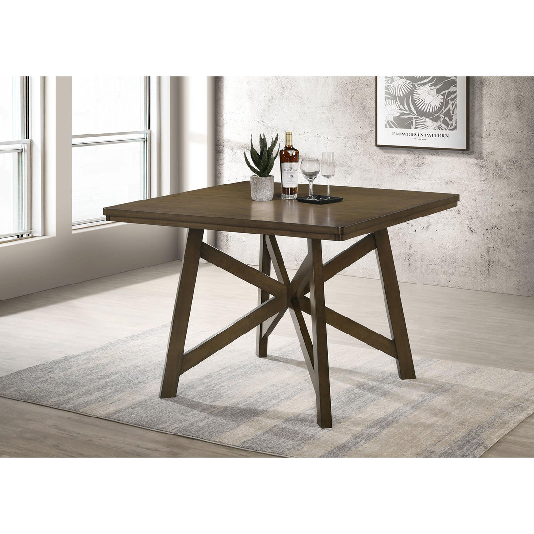 Coaster Furniture Canfield 109178 47-inch Square Counter Height Dining Table - Brown IMAGE 1