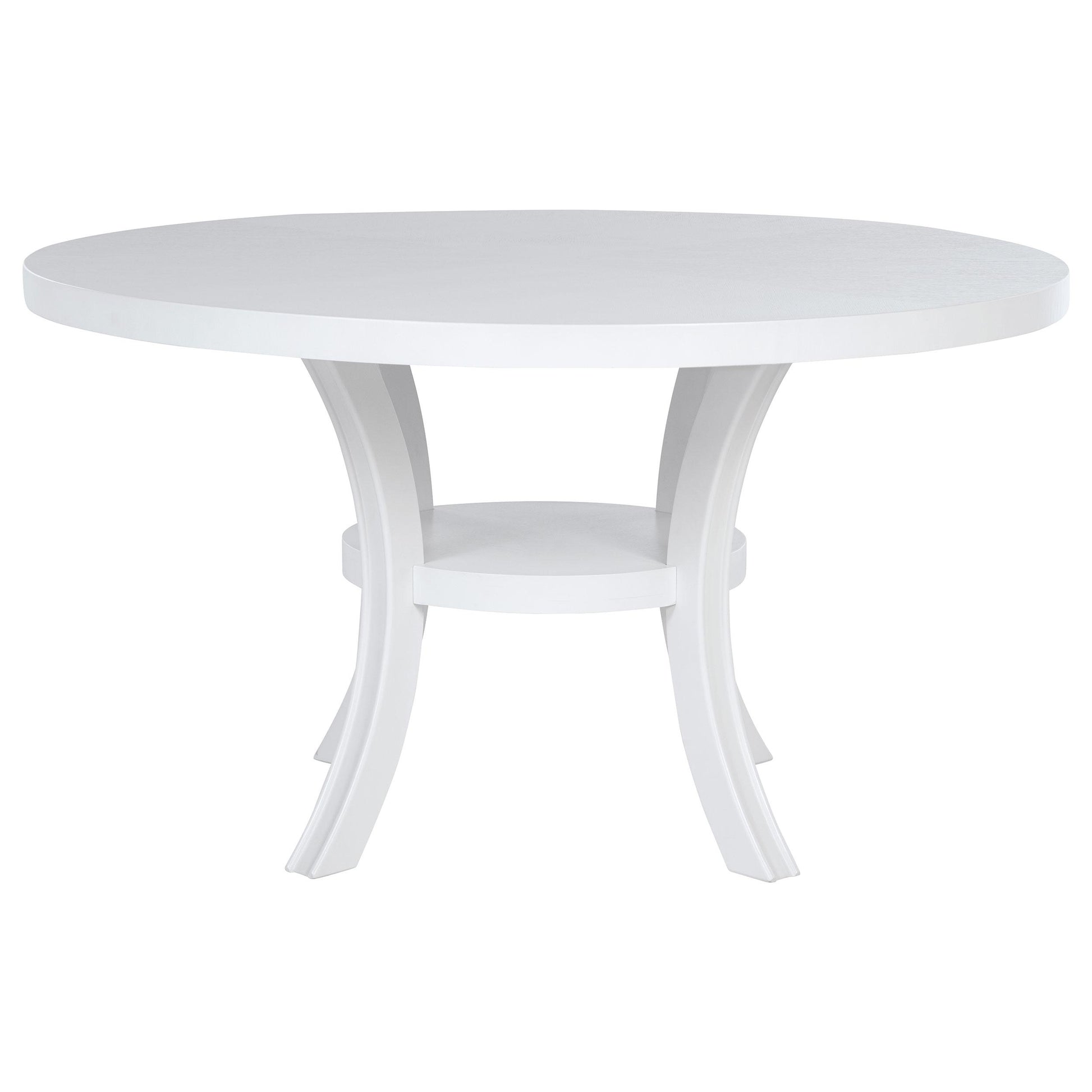  Coaster Furniture Judd 109330 54-inch Round Dining Wood Table with Shelf - Pearl White IMAGE 4