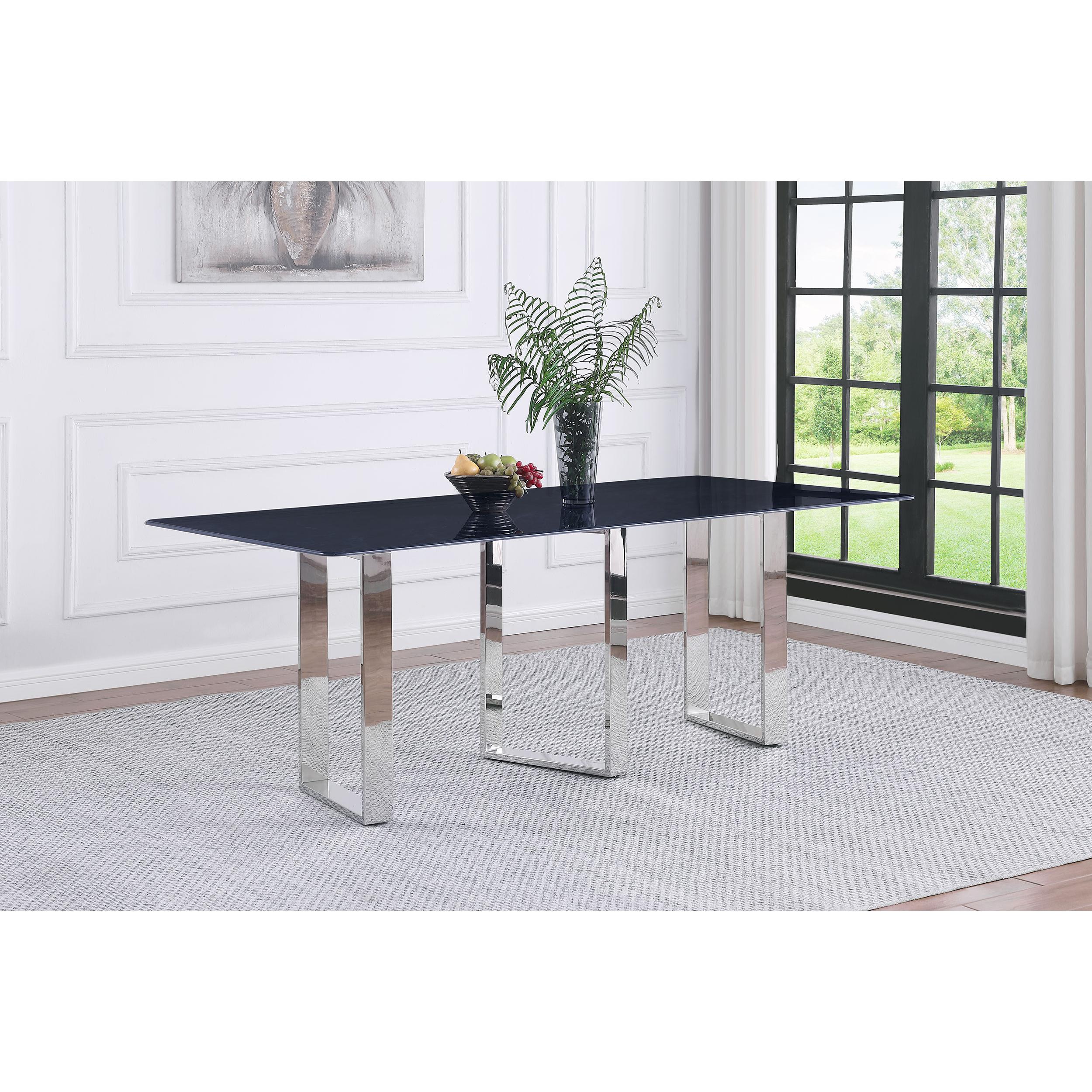  Coaster Furniture Desden 109361 79-inch Rectangular Sintered Stone Dining Table - Grey IMAGE 2
