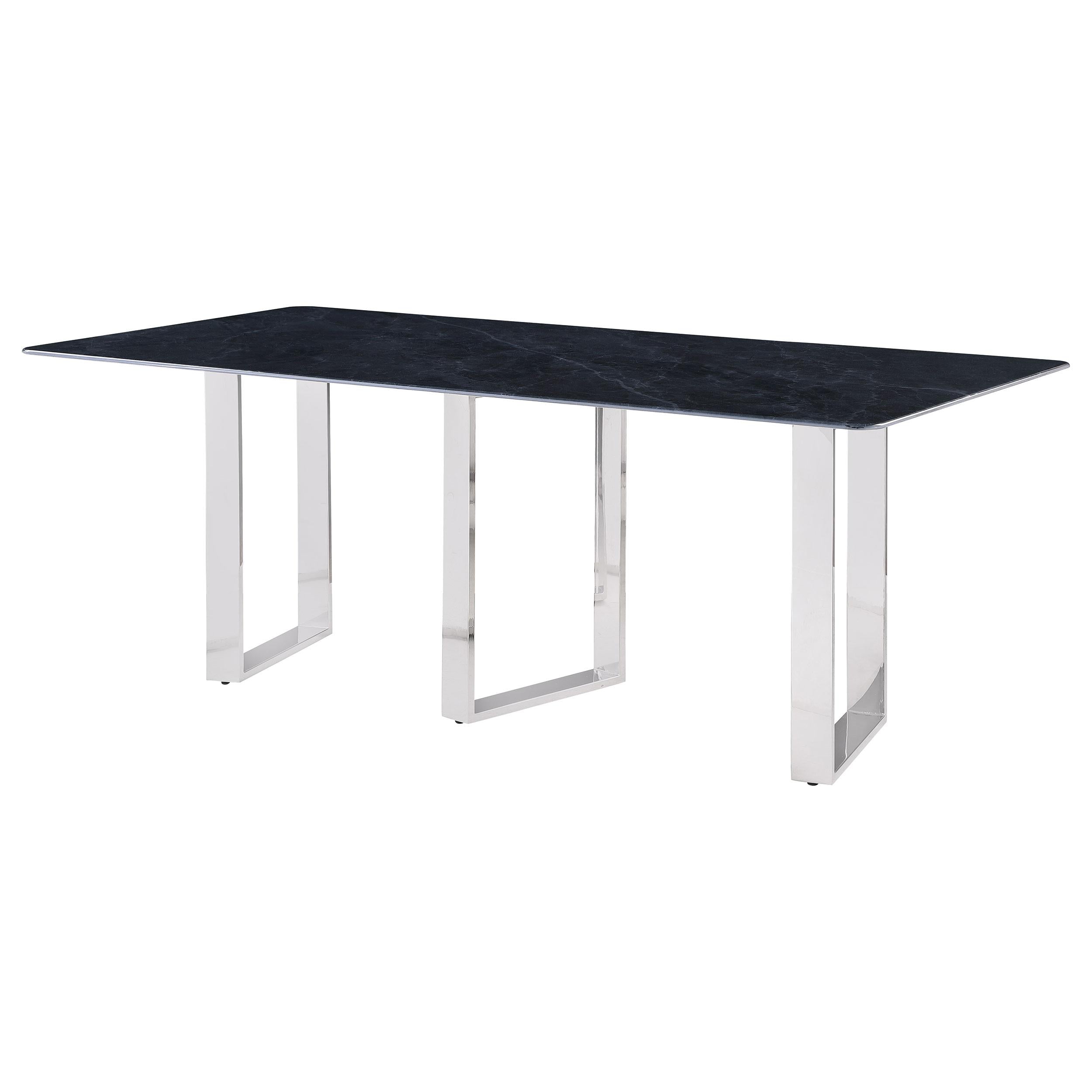  Coaster Furniture Desden 109361 79-inch Rectangular Sintered Stone Dining Table - Grey IMAGE 4