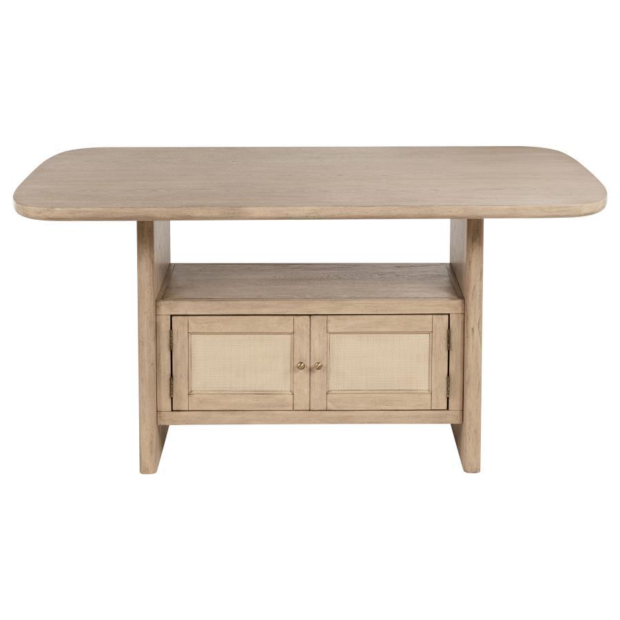  Coaster Furniture Kailani 109388 Cane Counter Height Storage Dining Table - Beige Oak IMAGE 3
