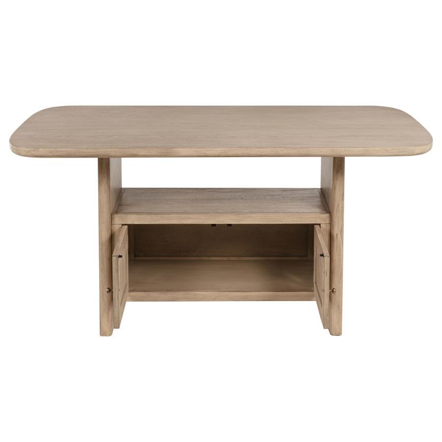  Coaster Furniture Kailani 109388 Cane Counter Height Storage Dining Table - Beige Oak IMAGE 4
