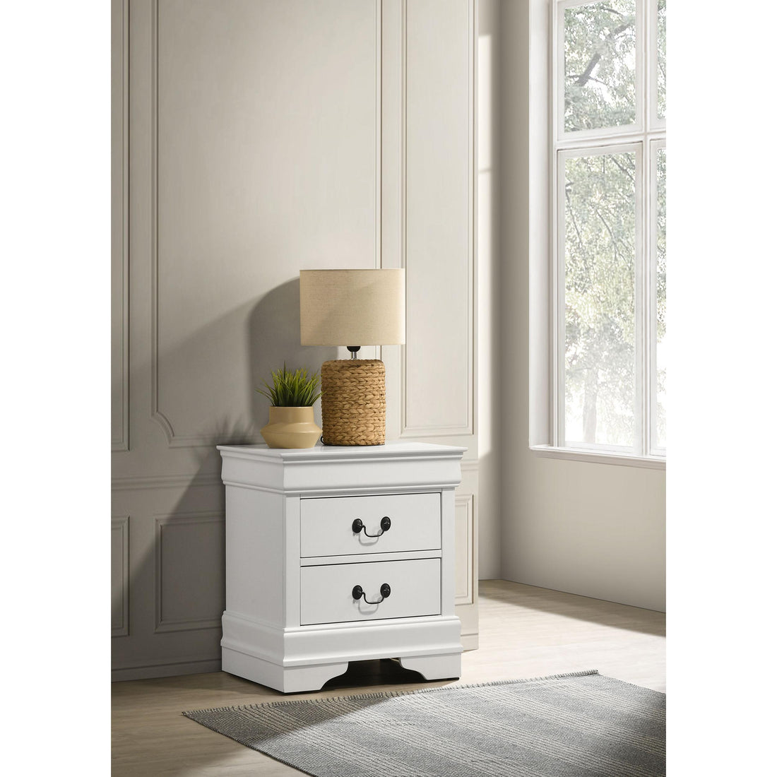  Coaster Furniture Louis Philippe 202442 2-Drawer Nightstand Bedside Table - White IMAGE 1
