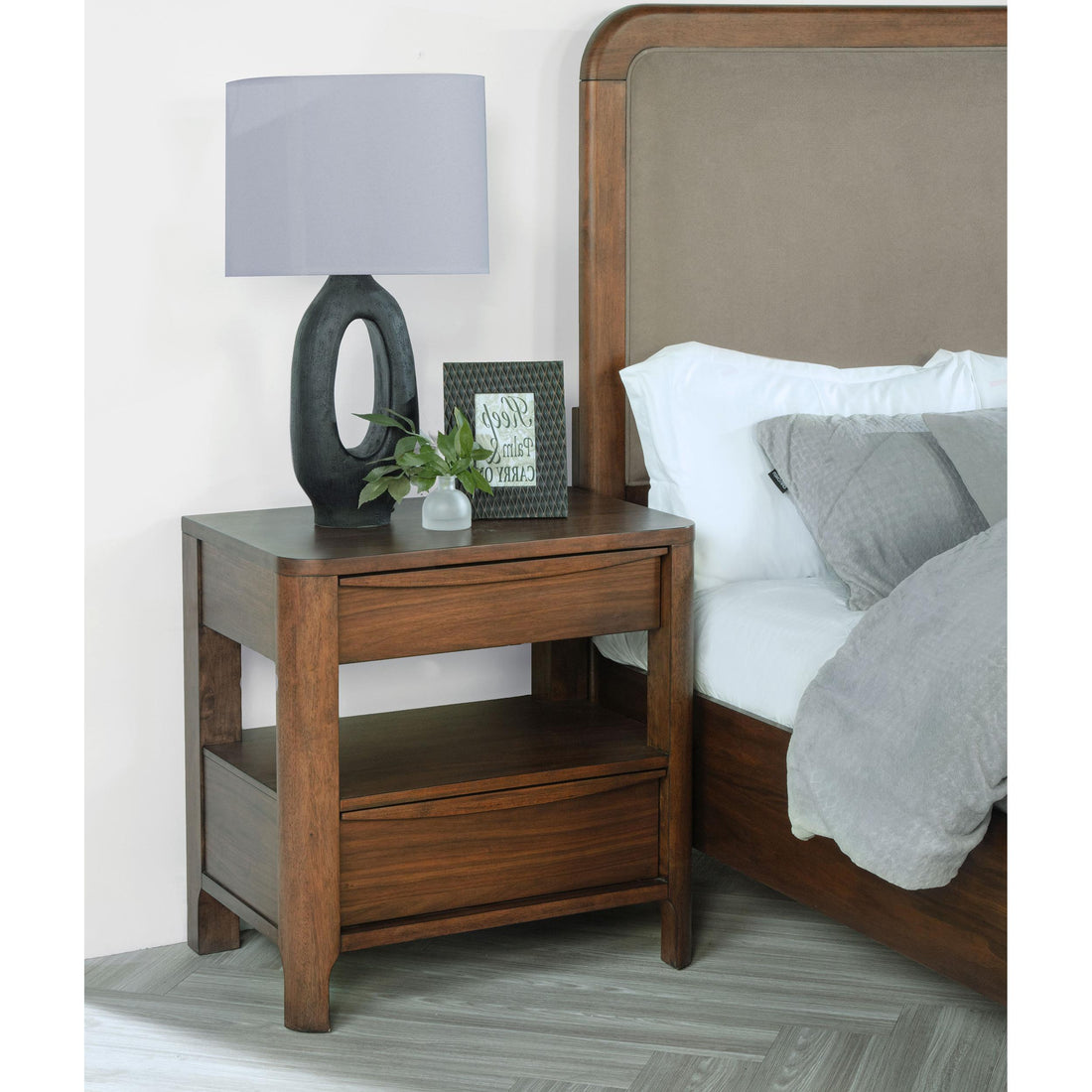  Coaster Furniture Maderia 223322 2-Drawer Nightstand Bedside Table - Walnut IMAGE 1