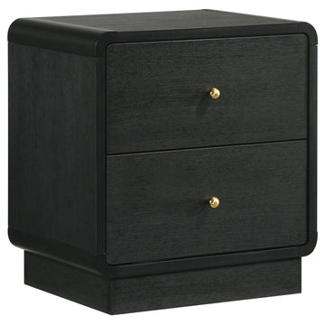  Coaster Furniture Cavelle 223662 2-Drawer Nightstand Bedside Table - Black IMAGE 1