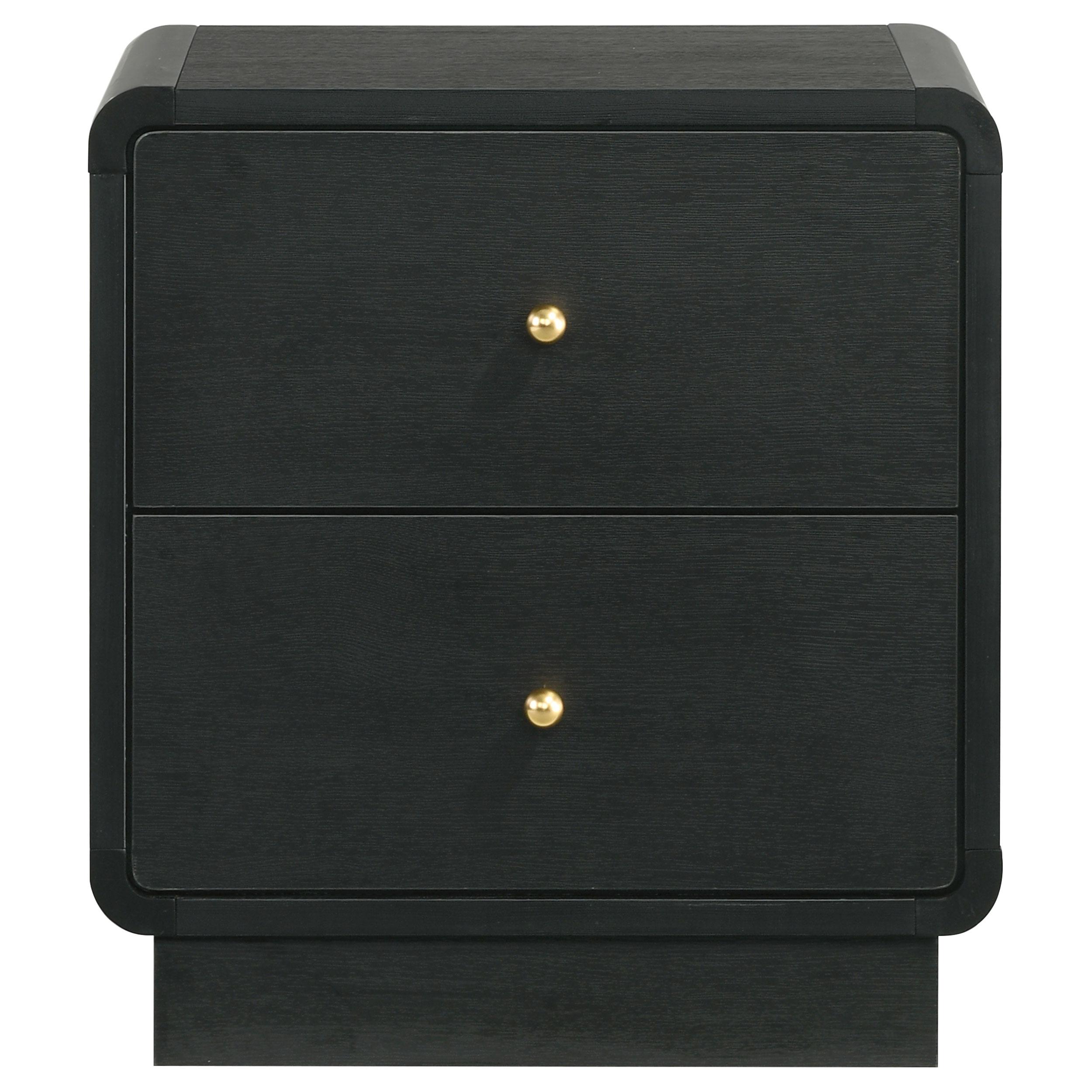  Coaster Furniture Cavelle 223662 2-Drawer Nightstand Bedside Table - Black IMAGE 3