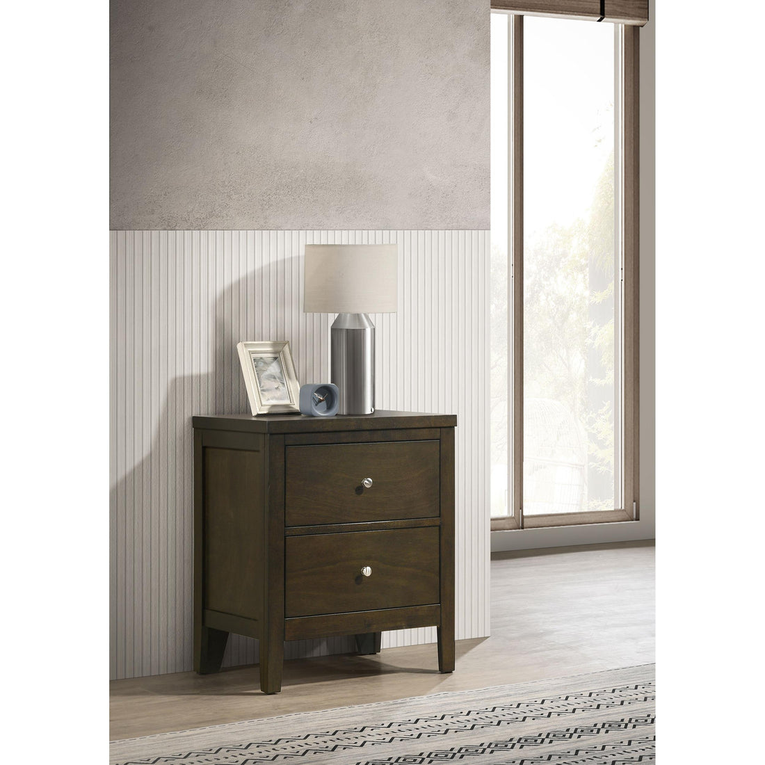  Coaster Furniture Wilkes 224422 2-Drawer Nightstand Bedside Table - Dark Cocoa IMAGE 1