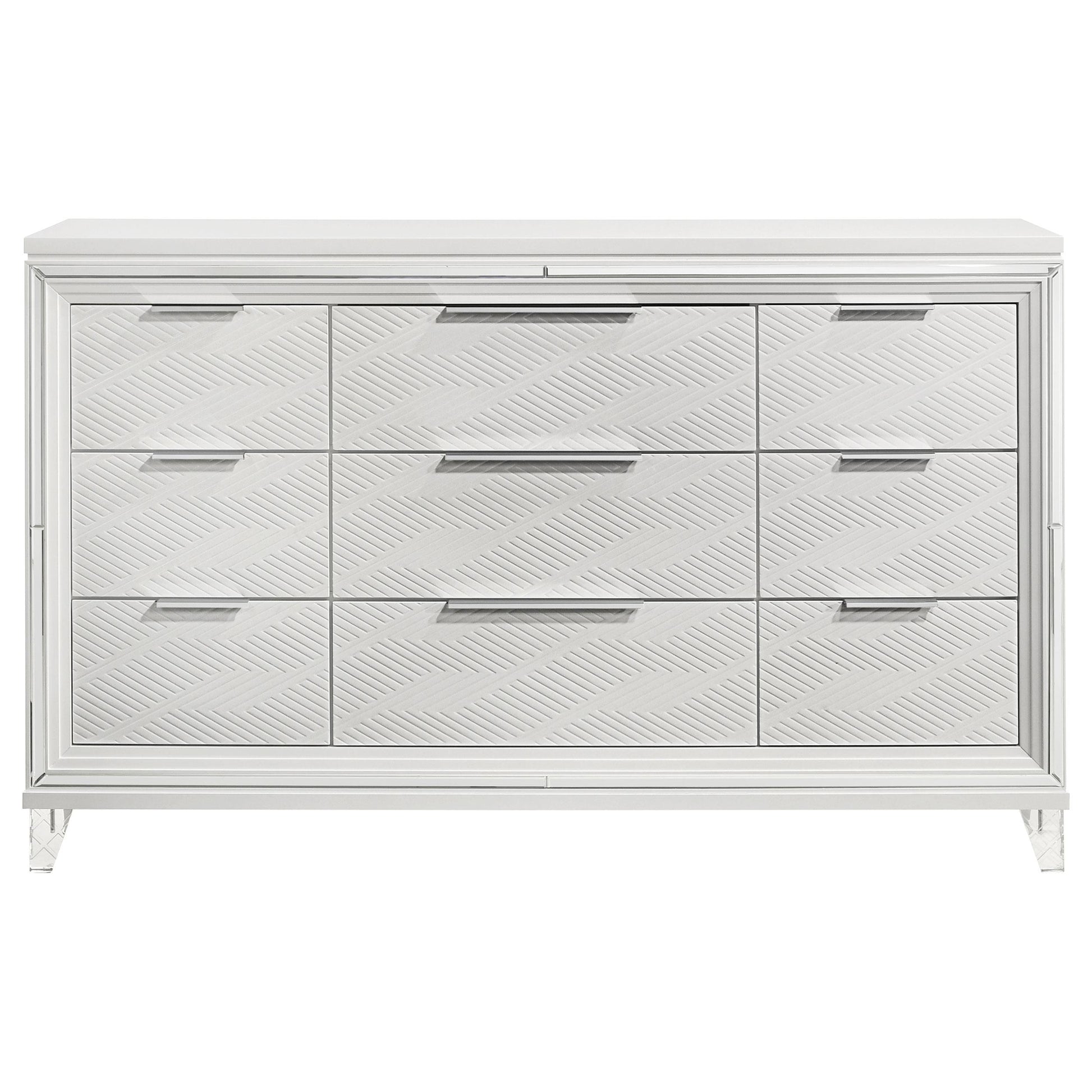  Coaster Furniture Marmore 224963 9-Drawer Dresser Cabinet - White IMAGE 3