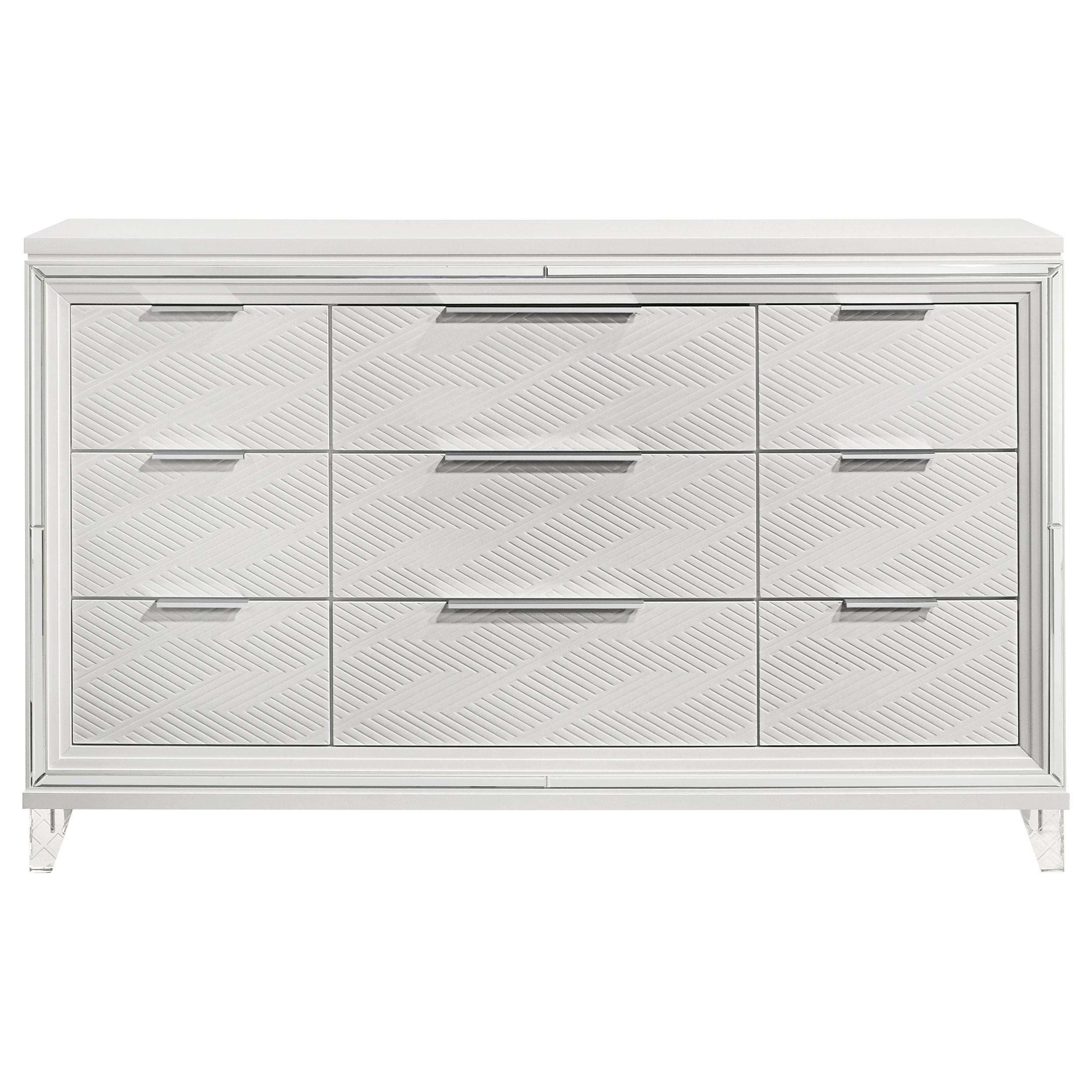  Coaster Furniture Marmore 224963 9-Drawer Dresser Cabinet - White IMAGE 3