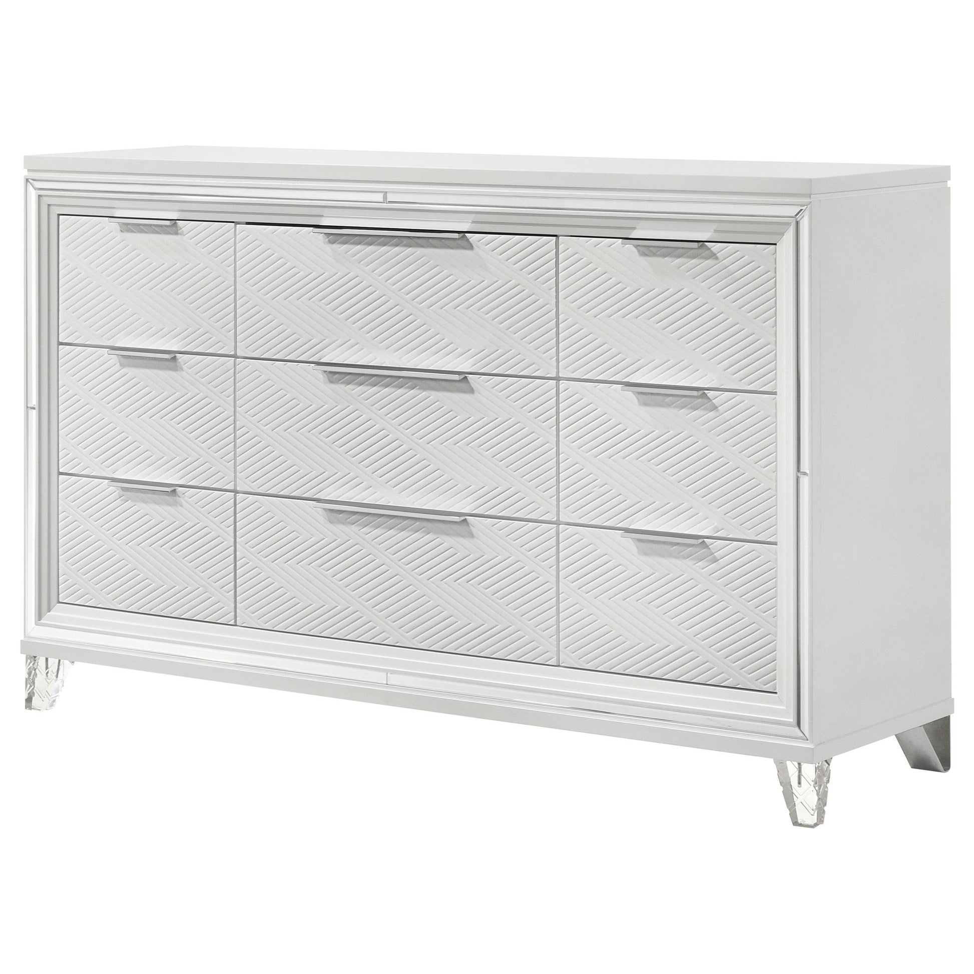  Coaster Furniture Marmore 224963 9-Drawer Dresser Cabinet - White IMAGE 4