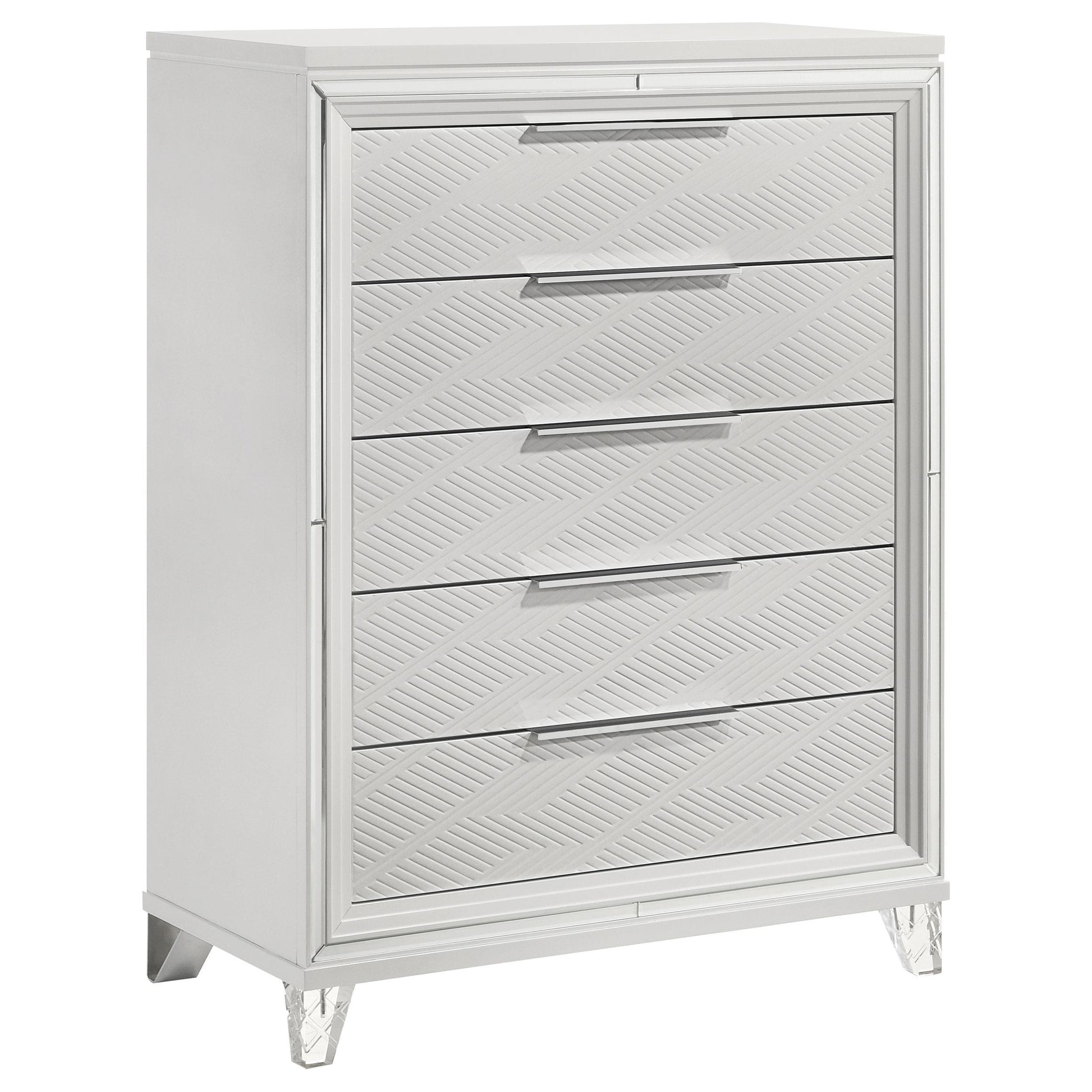  Coaster Furniture Marmore 224965 5-Drawer Bedroom Chest of Drawers - White IMAGE 1