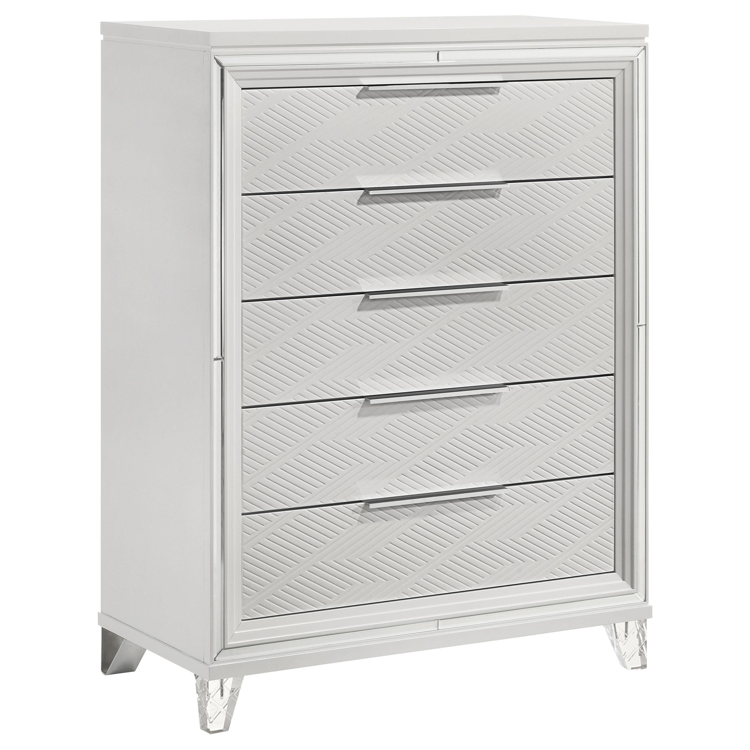  Coaster Furniture Marmore 224965 5-Drawer Bedroom Chest of Drawers - White IMAGE 1