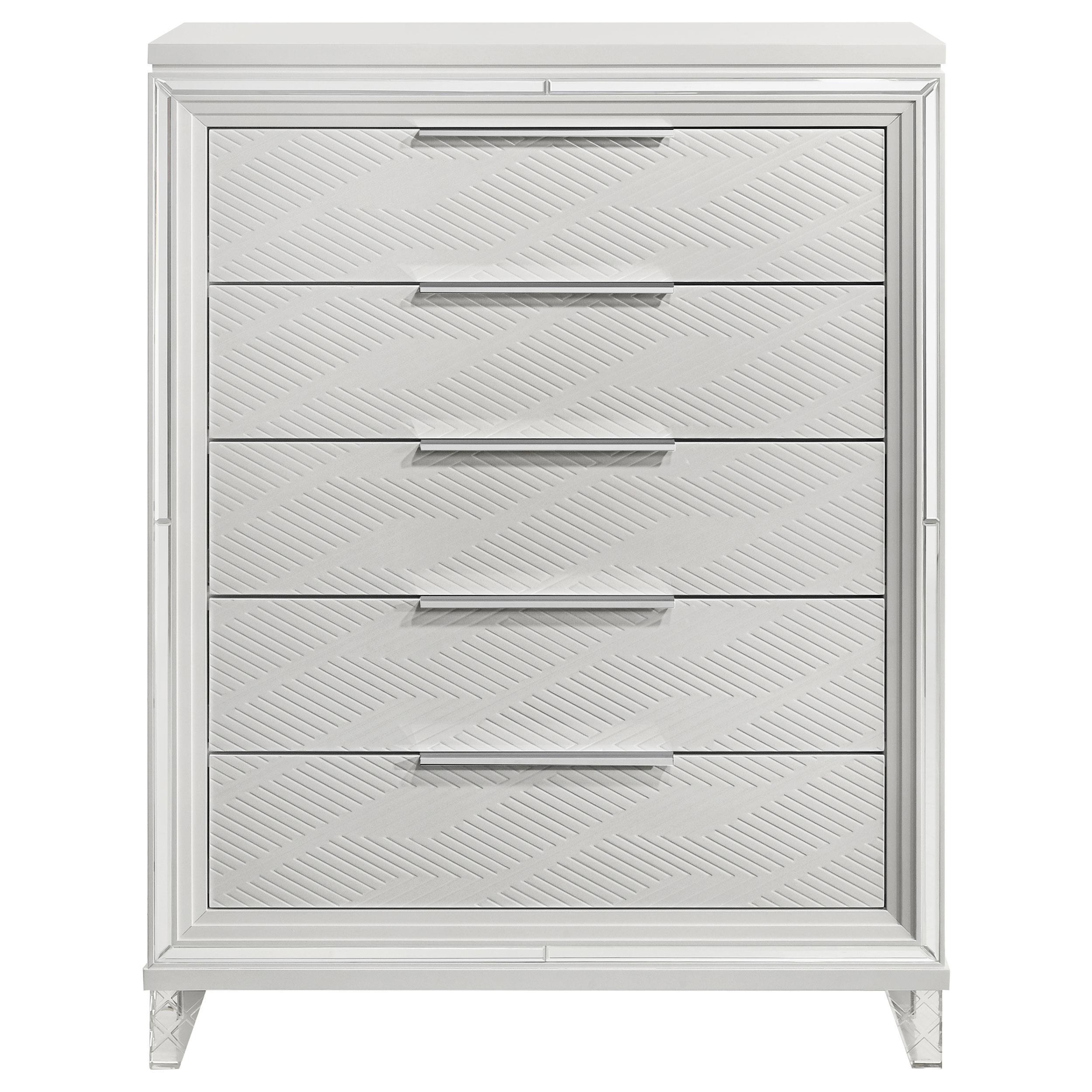  Coaster Furniture Marmore 224965 5-Drawer Bedroom Chest of Drawers - White IMAGE 3