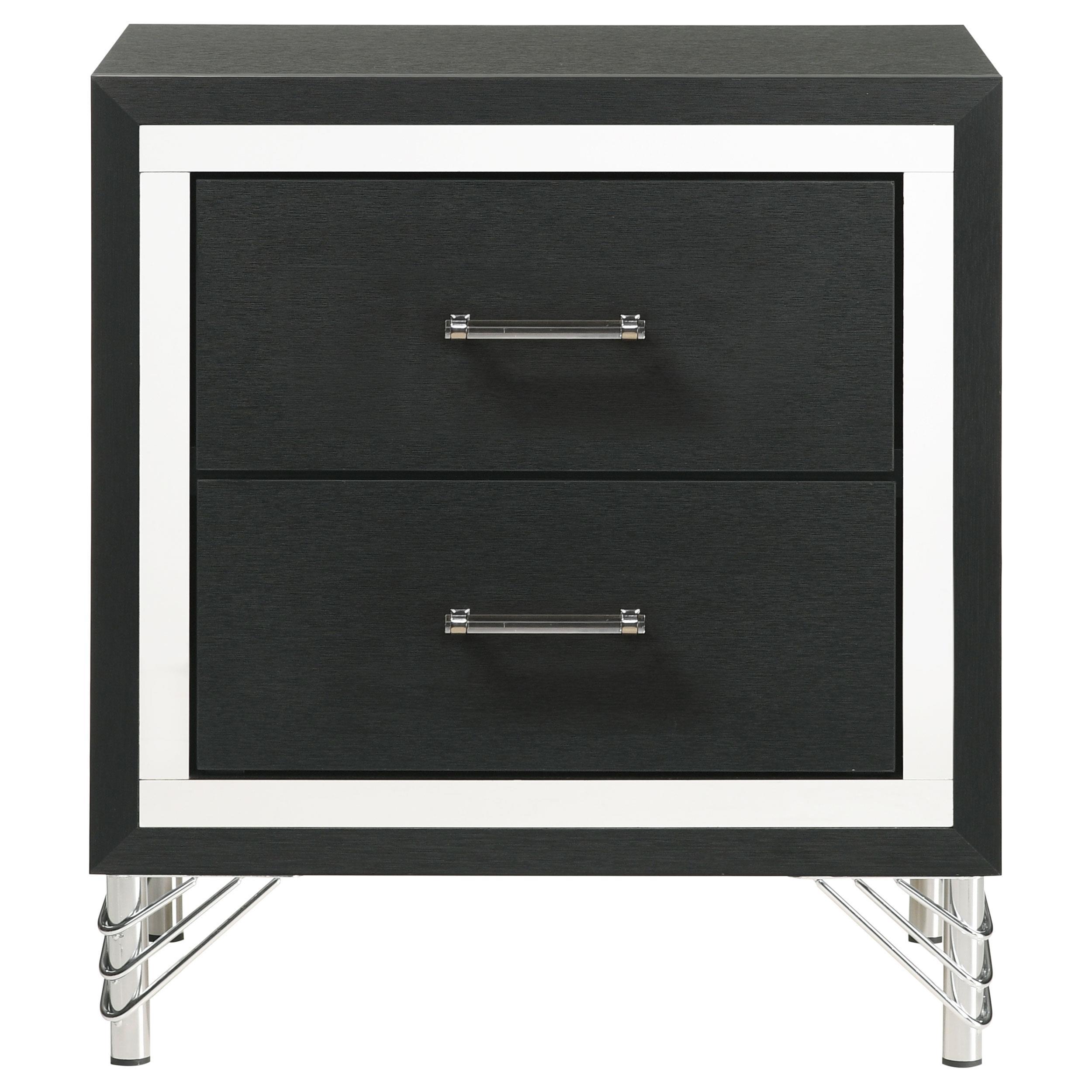  Coaster Furniture Lucia 224992 2-Drawer Nightstand Bedside Table - Black IMAGE 3