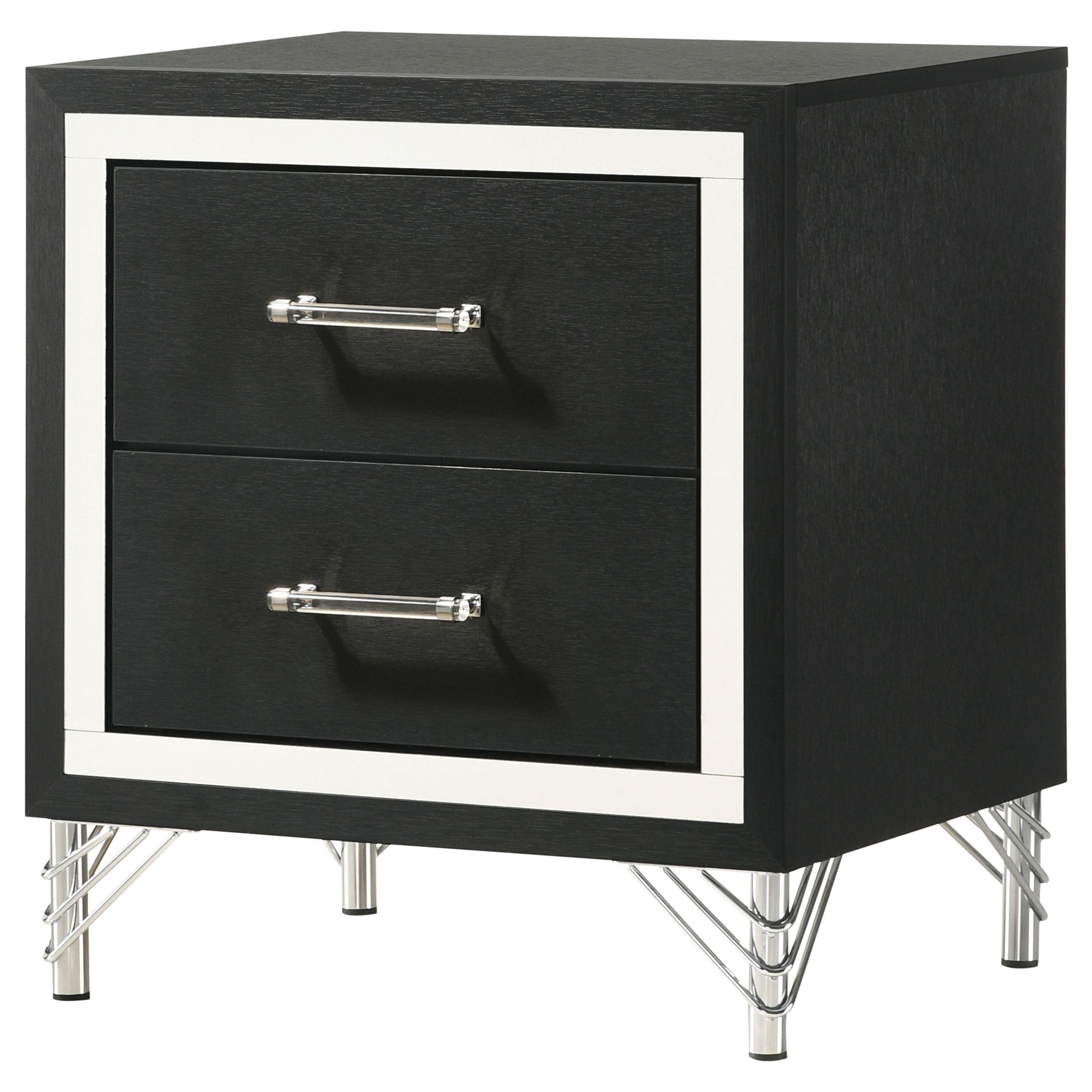  Coaster Furniture Lucia 224992 2-Drawer Nightstand Bedside Table - Black IMAGE 4