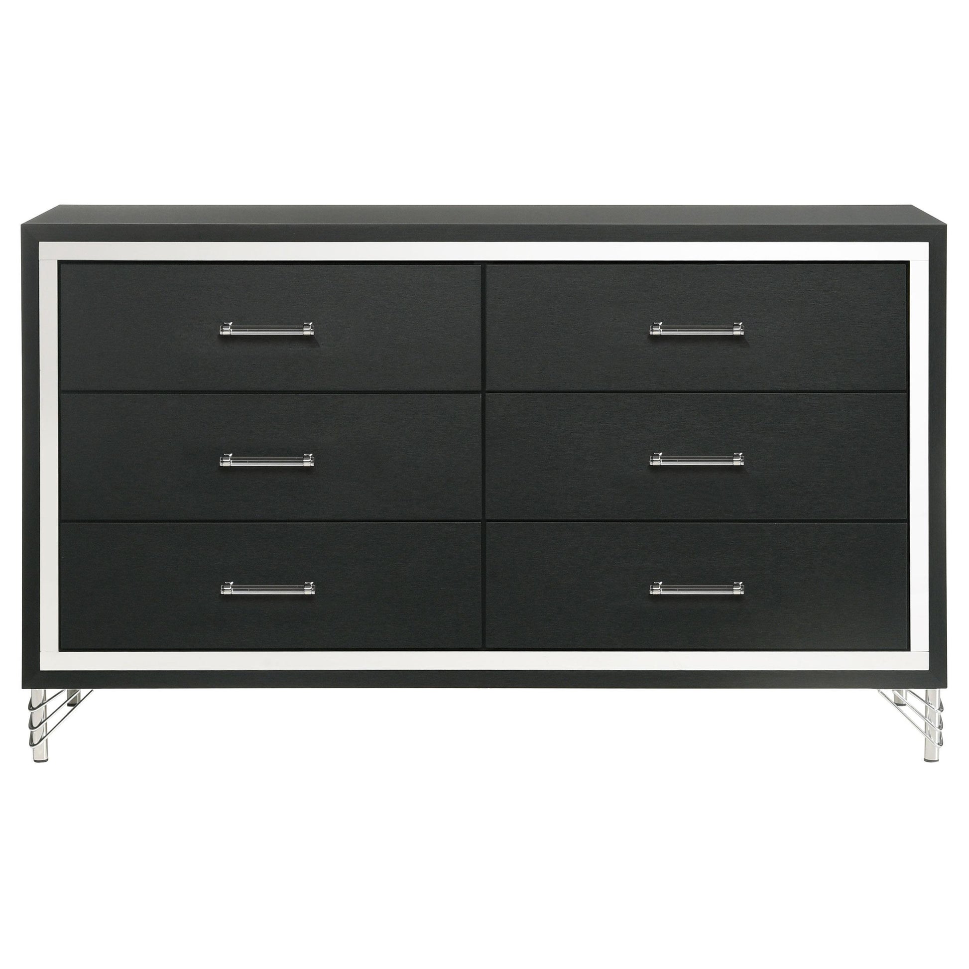  Coaster Furniture Lucia 224993 6-Drawer Dresser Cabinet - Black IMAGE 3