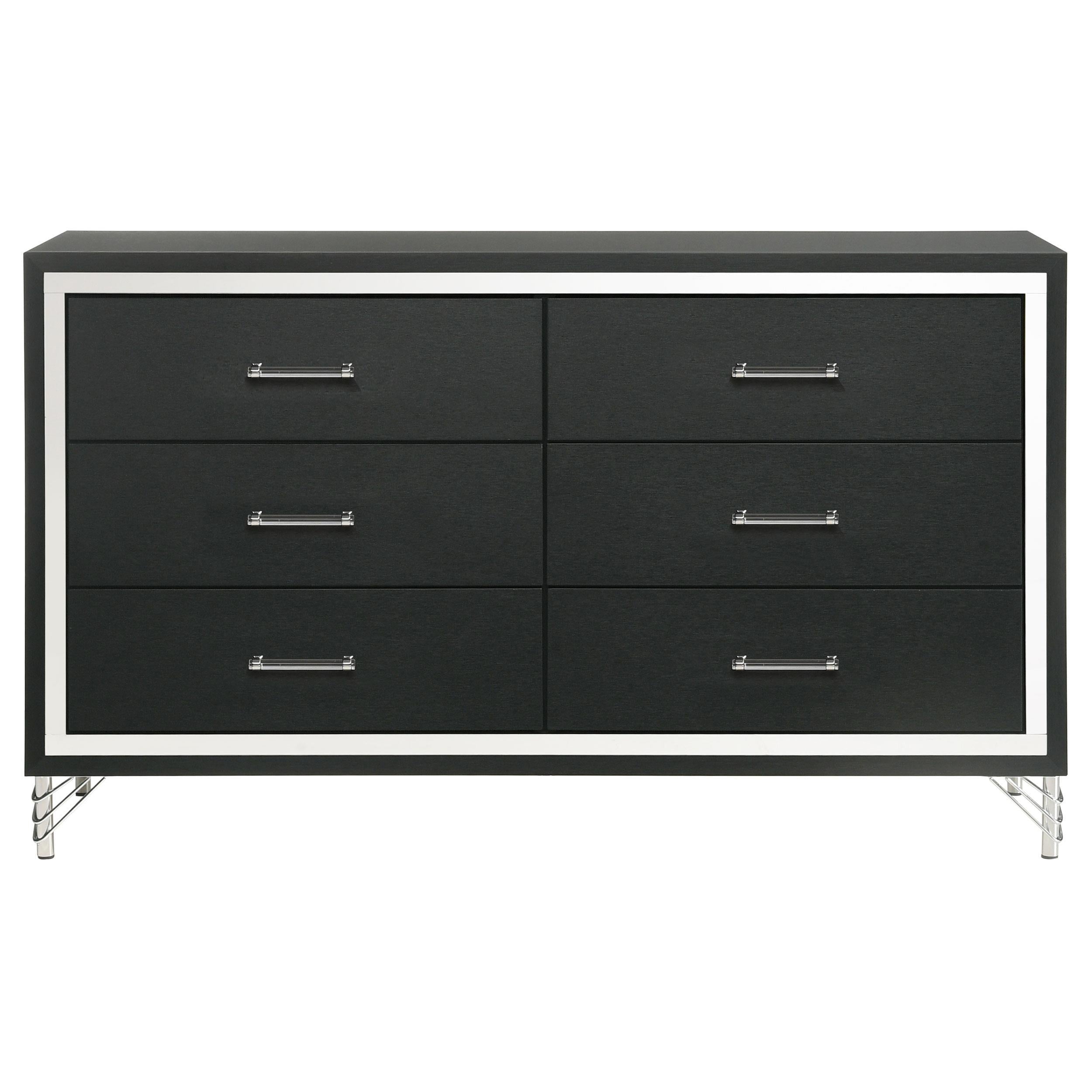  Coaster Furniture Lucia 224993 6-Drawer Dresser Cabinet - Black IMAGE 3