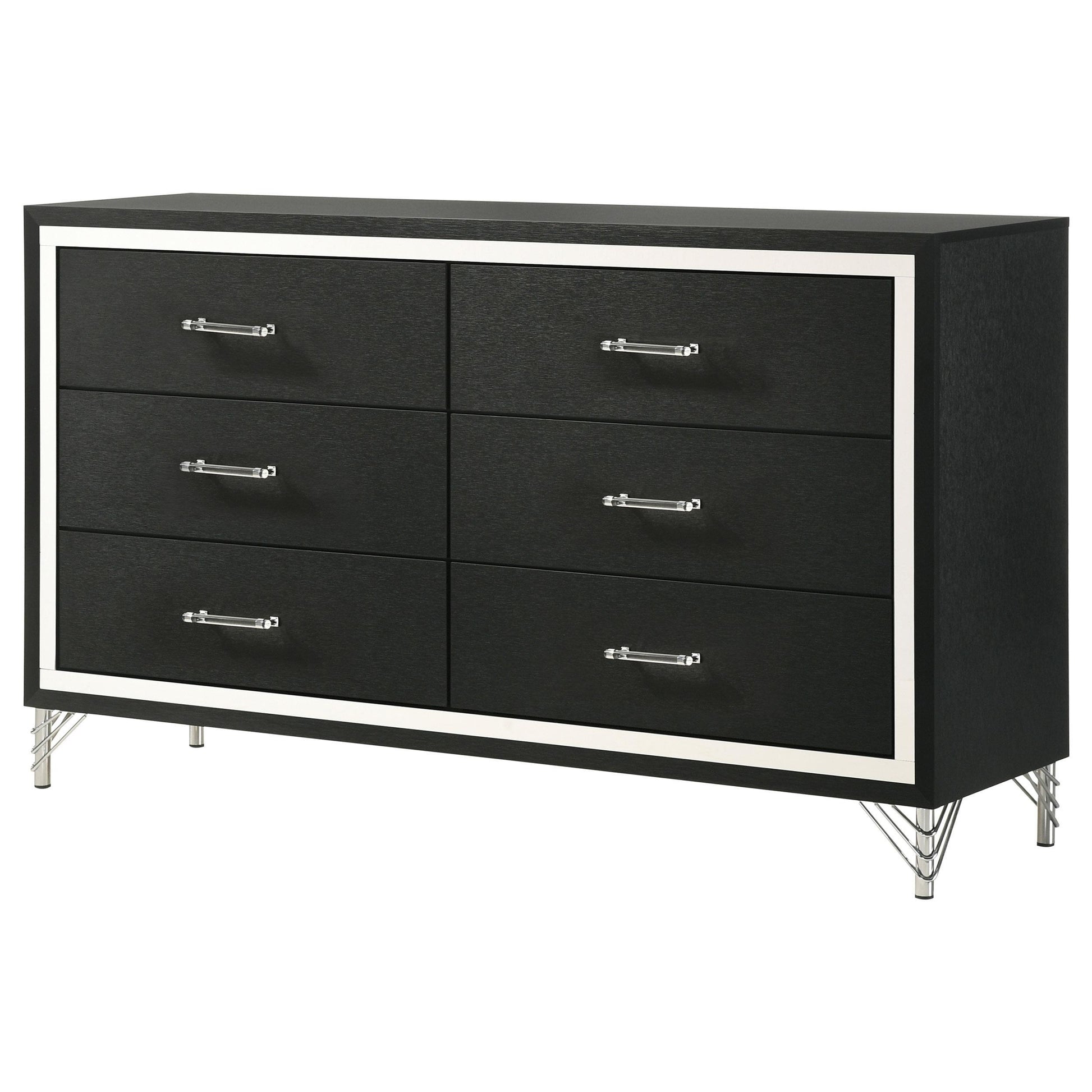  Coaster Furniture Lucia 224993 6-Drawer Dresser Cabinet - Black IMAGE 4