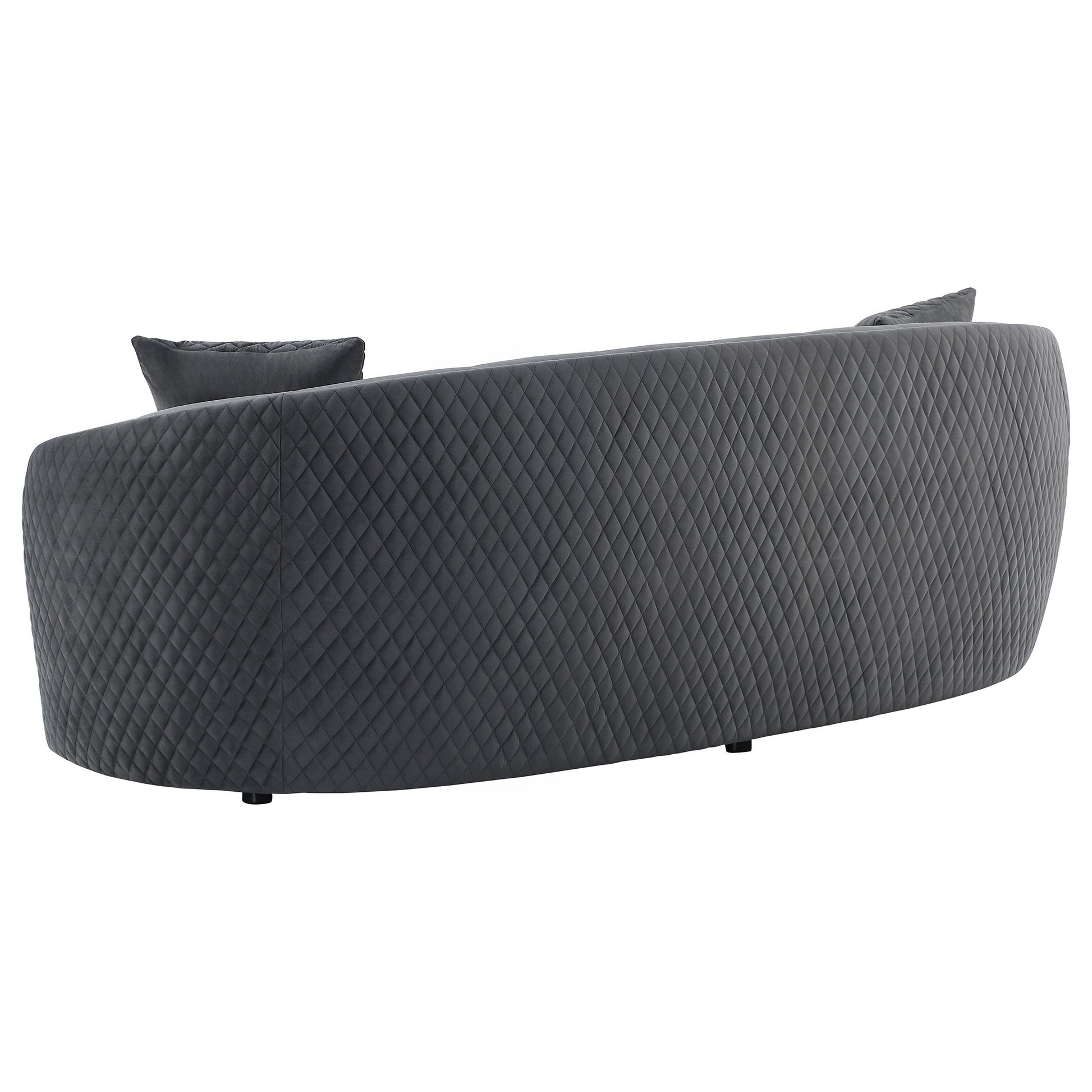  Coaster Furniture Brookside 504844 Velvet Upholstered Curved Sofa - Dark Grey IMAGE 5