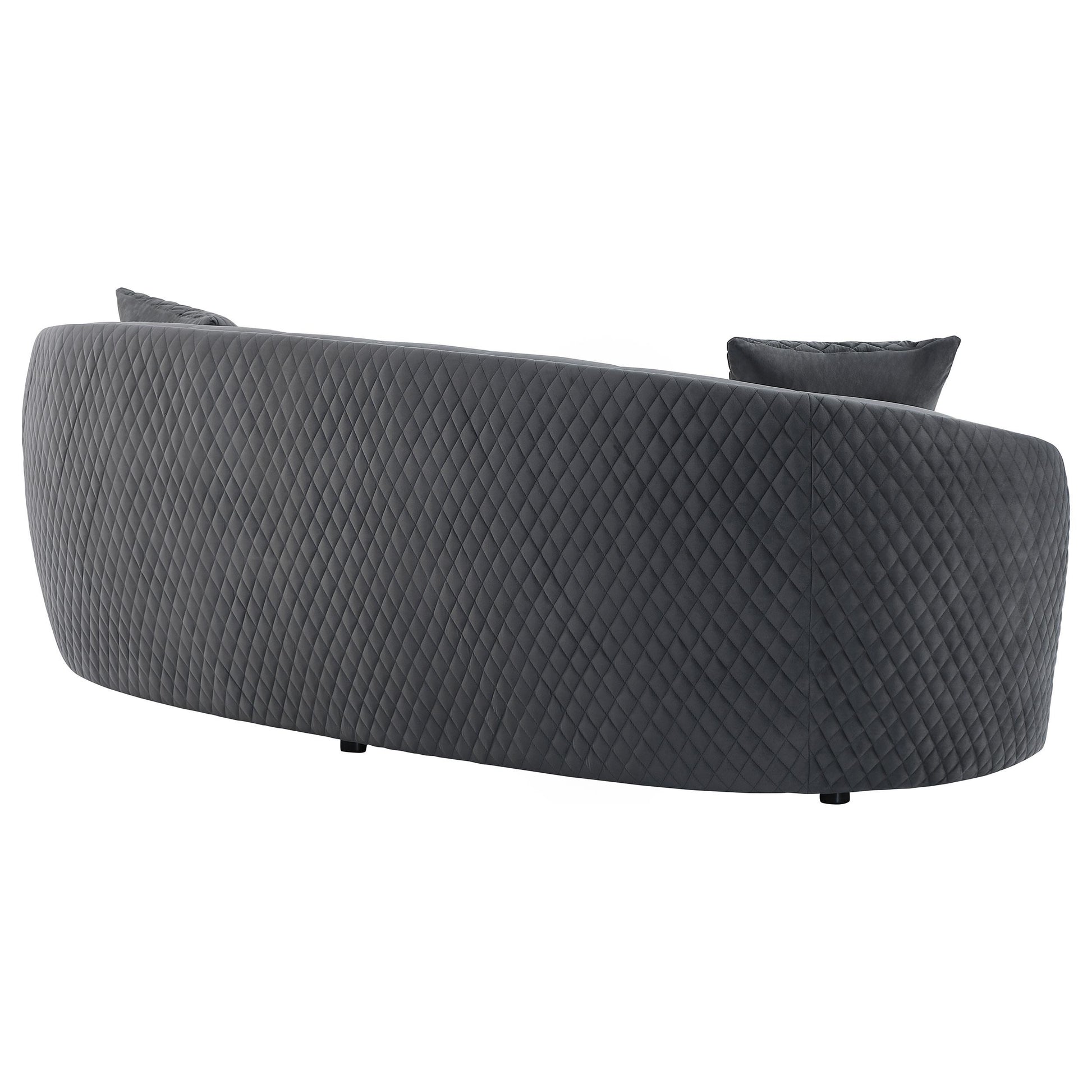  Coaster Furniture Brookside 504844 Velvet Upholstered Curved Sofa - Dark Grey IMAGE 6