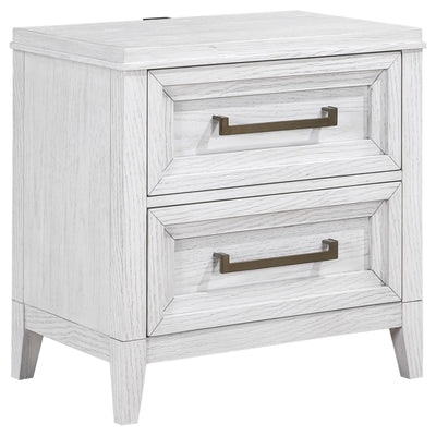  Coaster Furniture Marielle 224842 2-Drawer Nightstand Bedside Table - Distressed White IMAGE 1