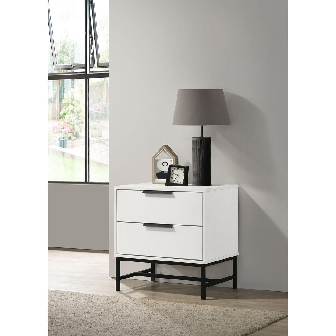  Coaster Furniture Sonora 224862 2-Drawer Nightstand Bedside Table - White IMAGE 1