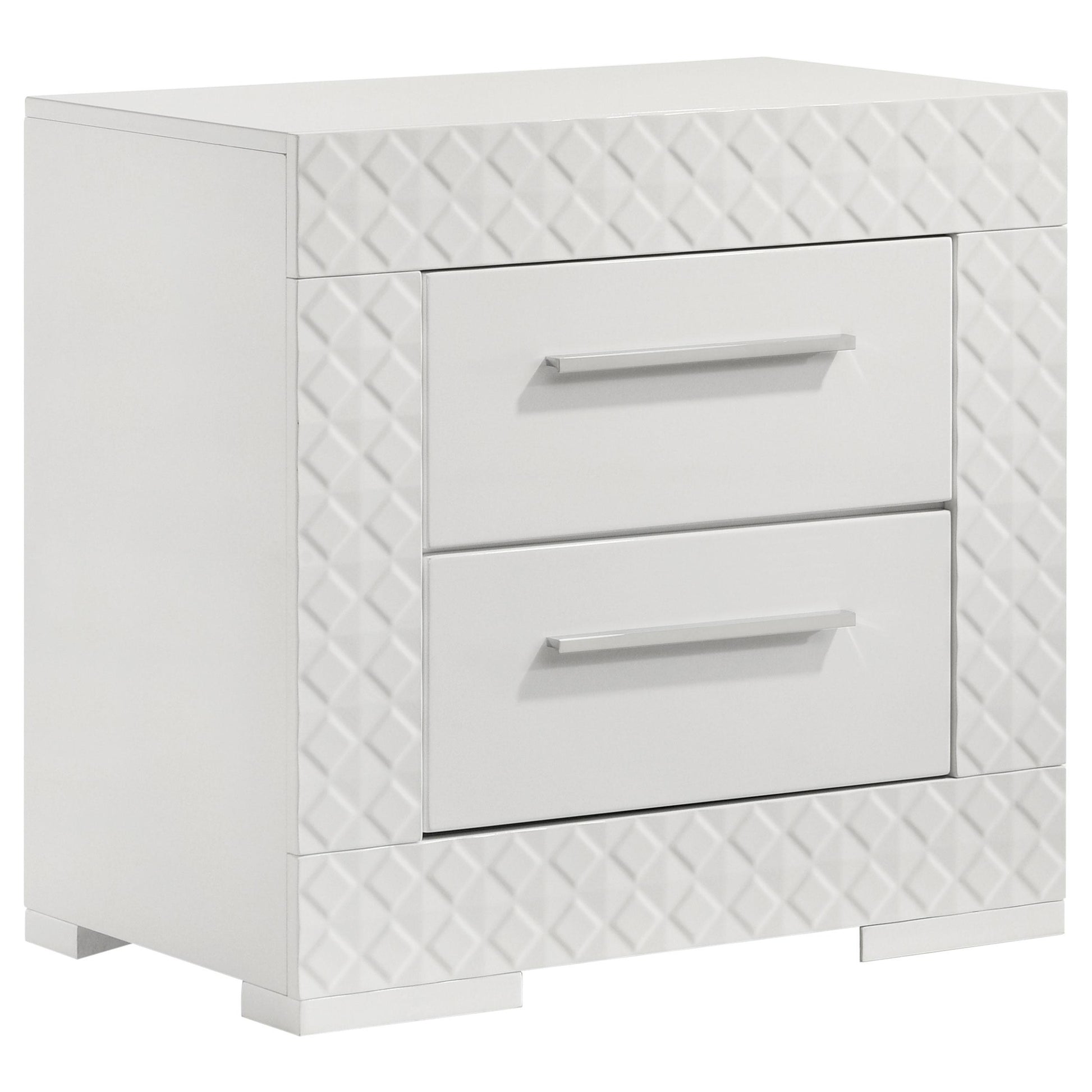  Coaster Furniture Ives 224942 2-Drawer Nightstand Bedside Table - White High Gloss IMAGE 1