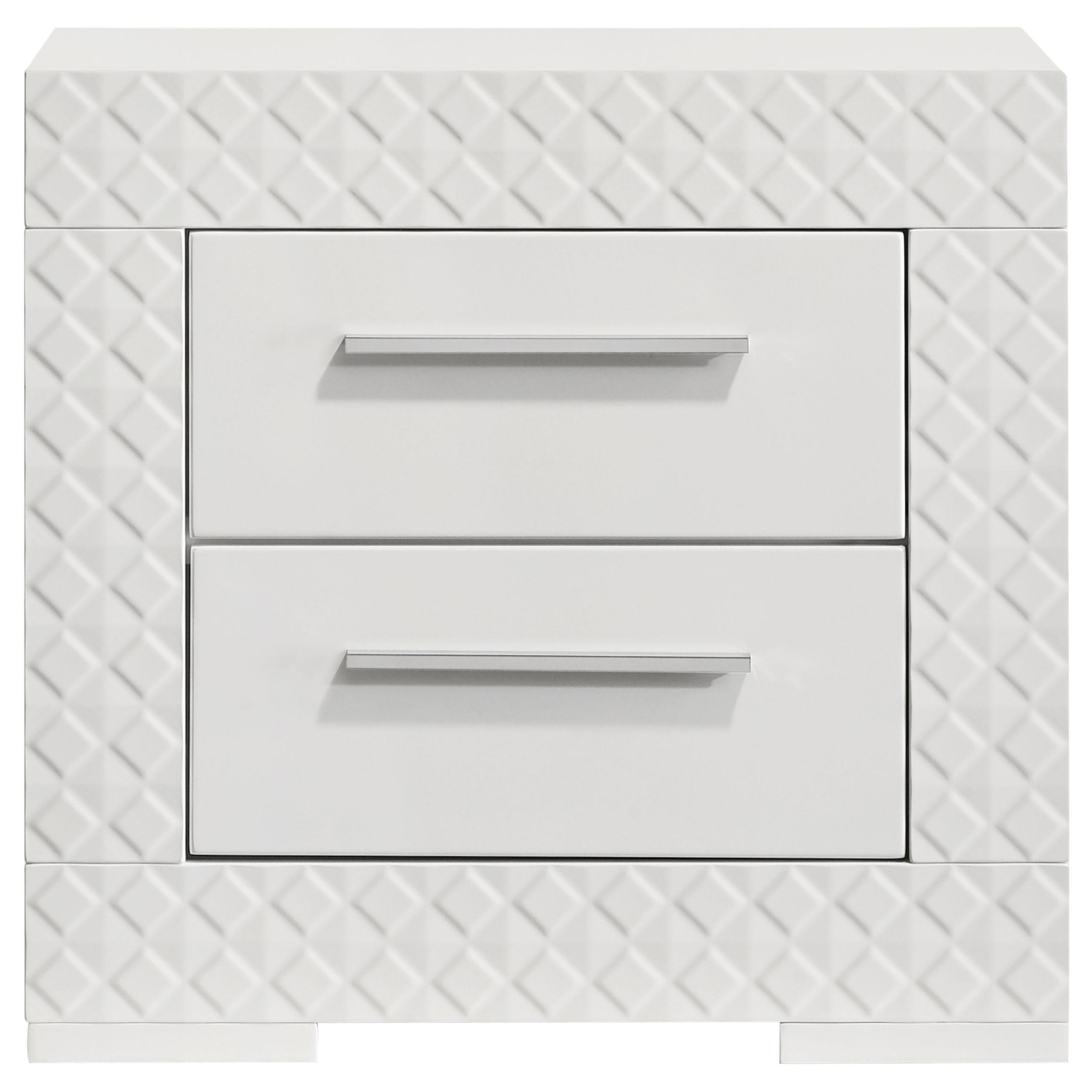  Coaster Furniture Ives 224942 2-Drawer Nightstand Bedside Table - White High Gloss IMAGE 3