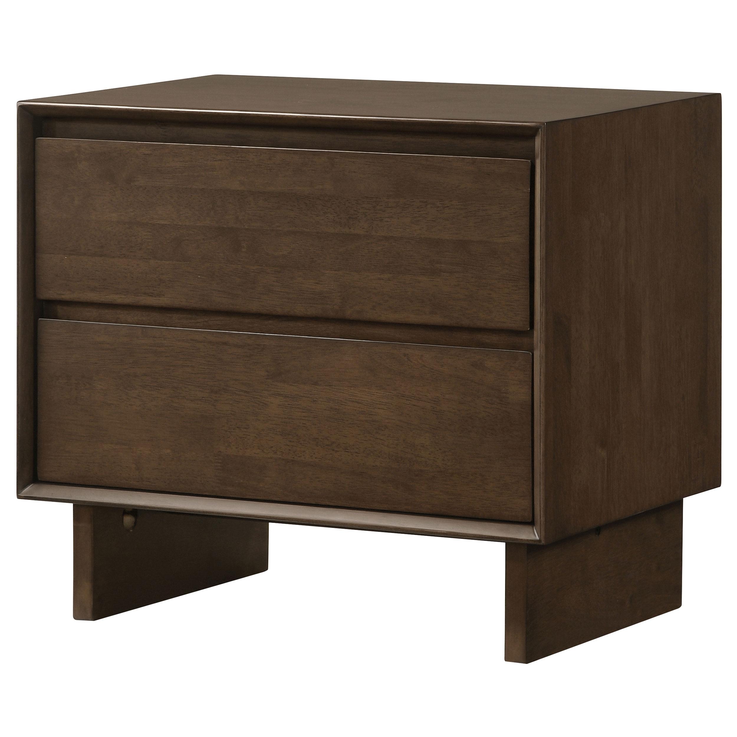  Coaster Furniture Glenwood 225012 2-Drawer Nightstand Bedside Table - Warm Brown IMAGE 4