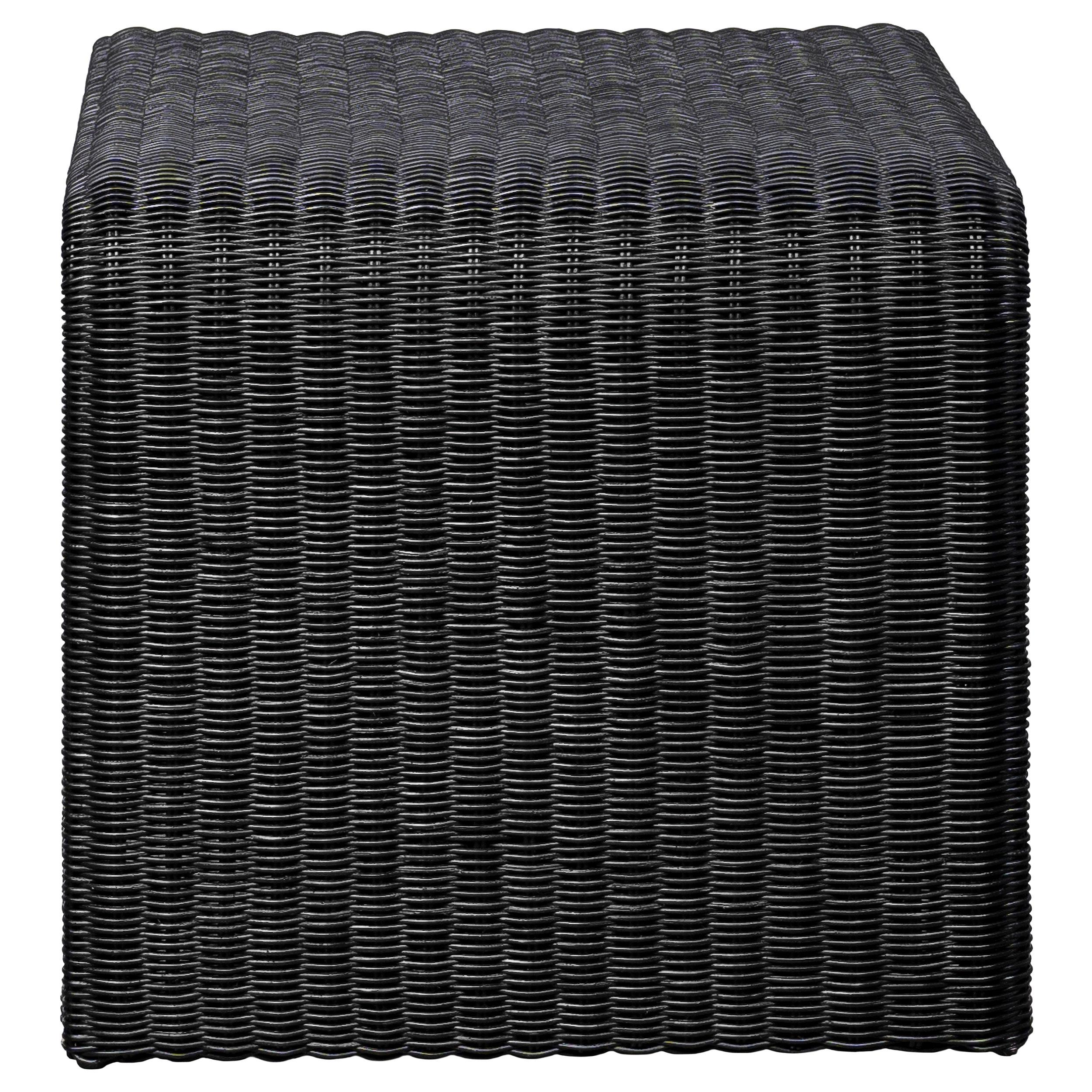  Coaster Furniture Cahya 708517 Woven Rattan Square End Table - Black IMAGE 5