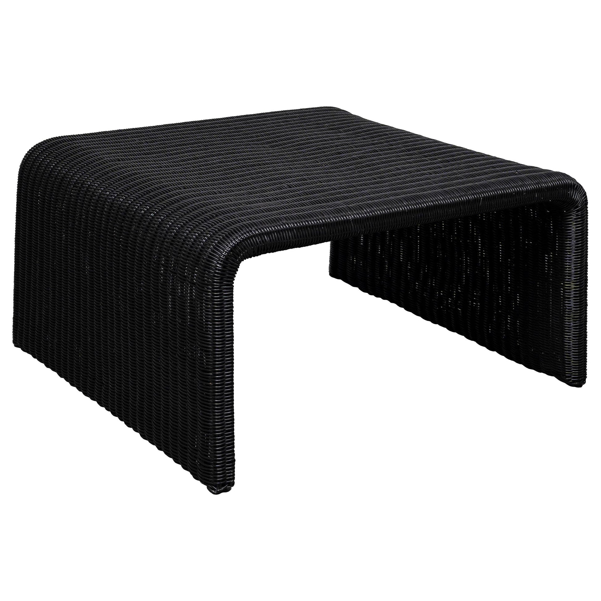  Coaster Furniture Cahya 708518 Woven Rattan Square Coffee Table - Black IMAGE 1