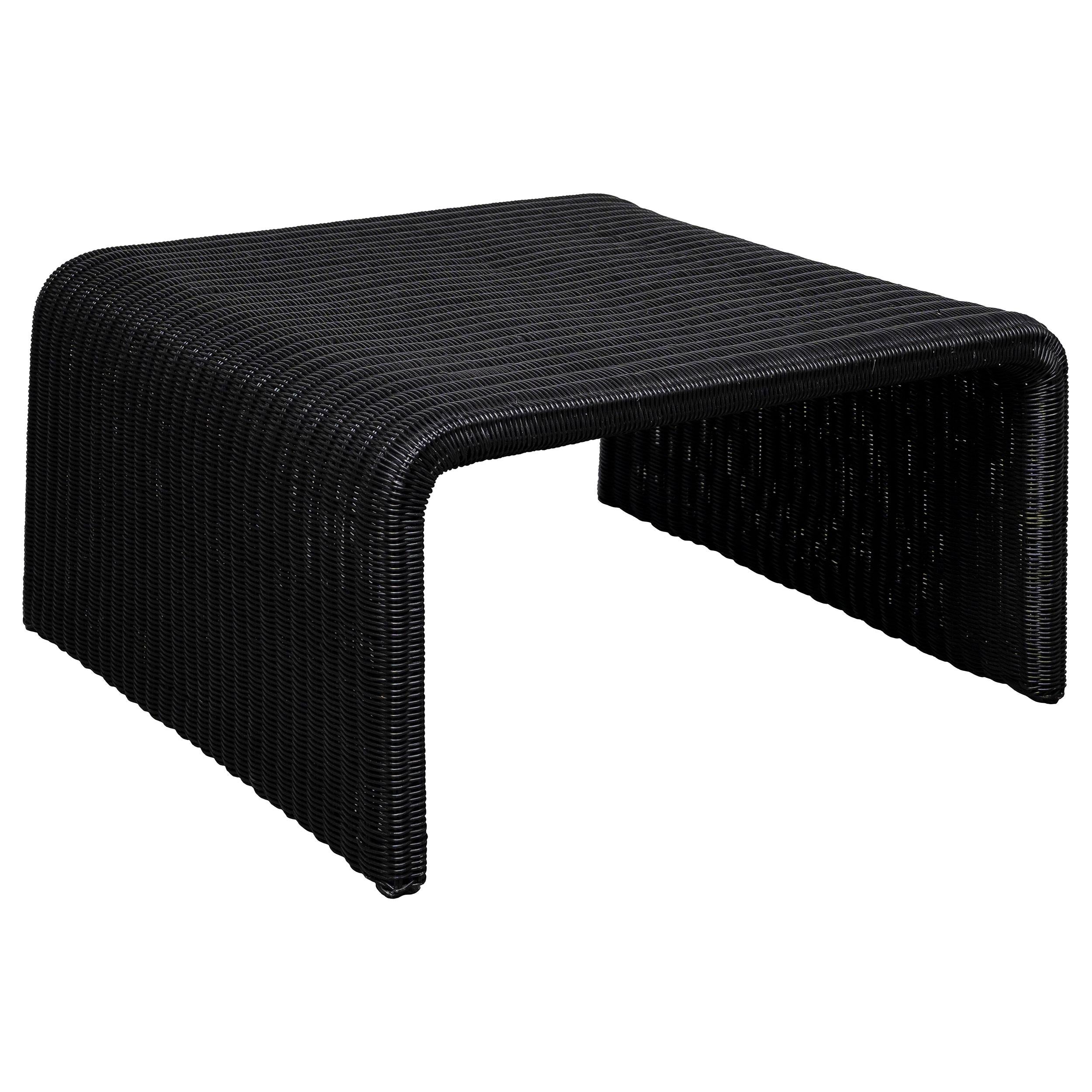 Coaster Furniture Cahya 708518 Woven Rattan Square Coffee Table - Black IMAGE 1