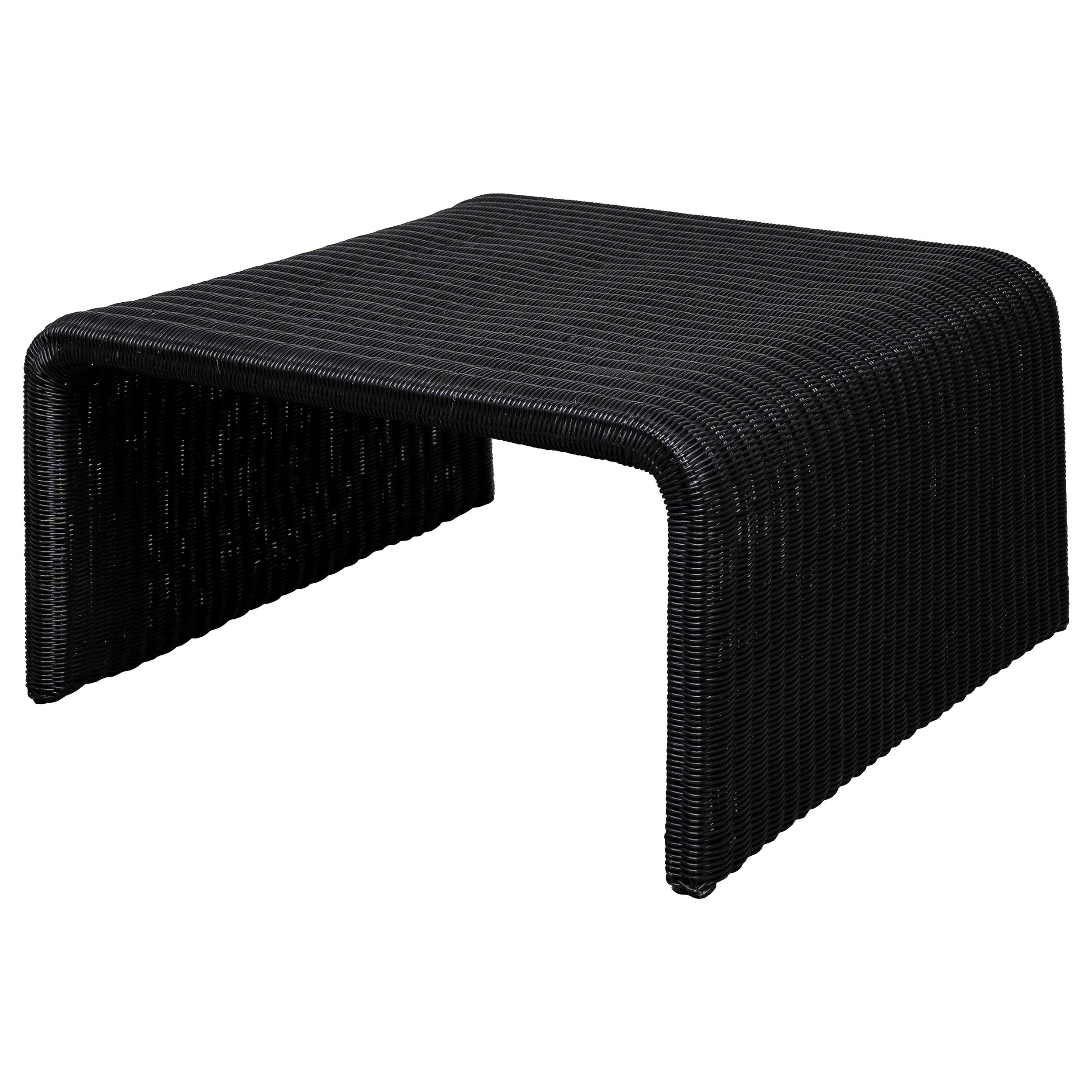  Coaster Furniture Cahya 708518 Woven Rattan Square Coffee Table - Black IMAGE 4